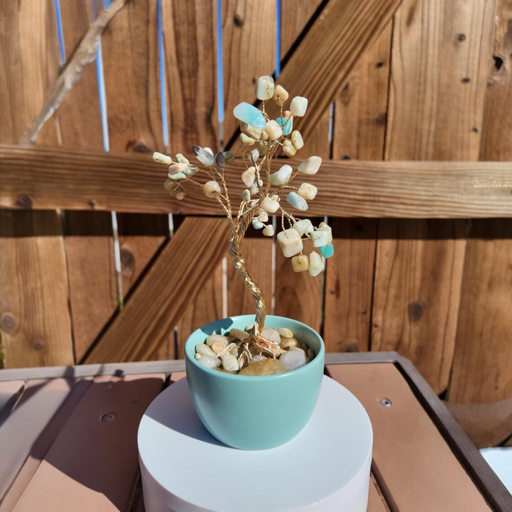 Amazonite Stone Chips Wire Tree #2510