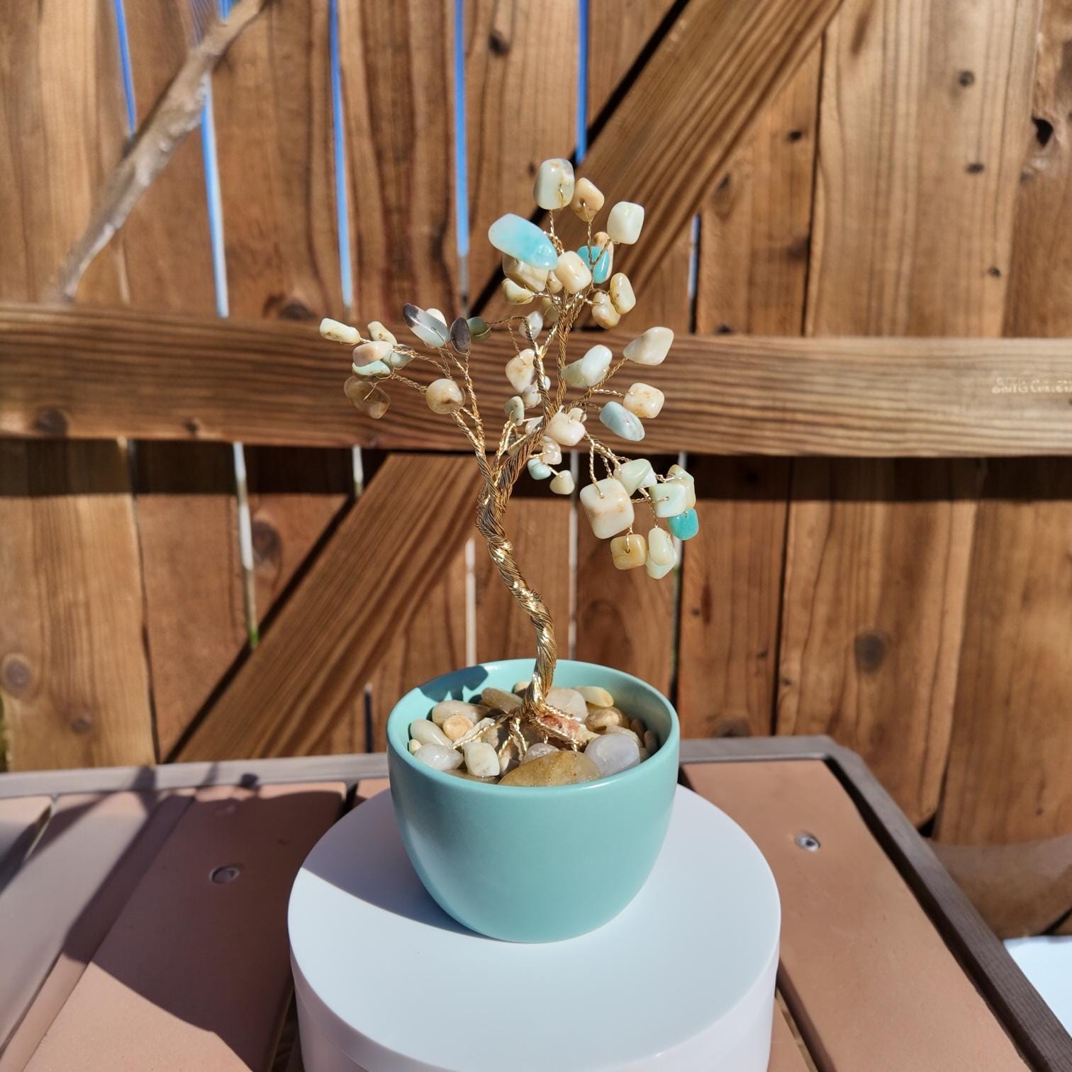 Amazonite Stone Chips Wire Tree #2510