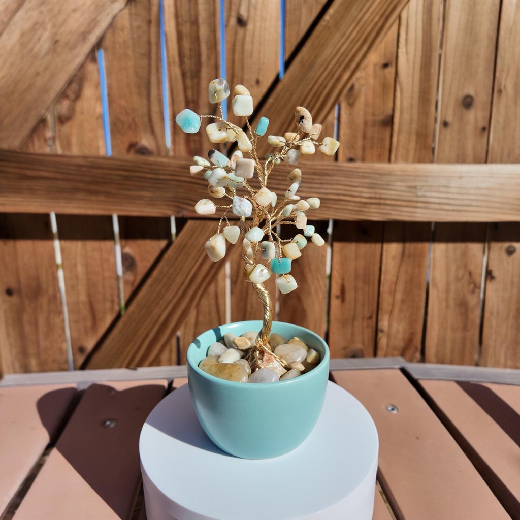 Amazonite Stone Chips Wire Tree #2510