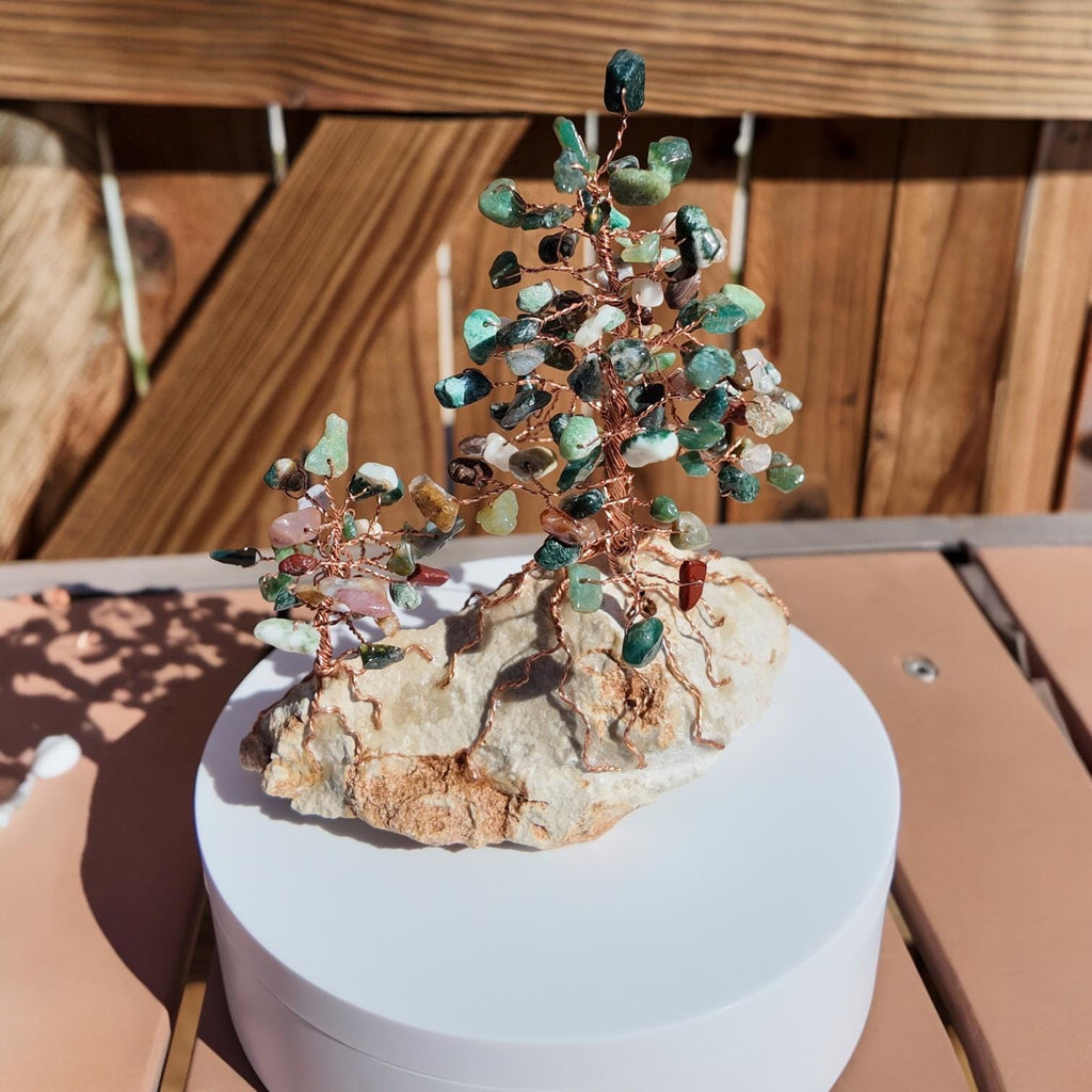 Indian Agate Stone Wire Tree #2502