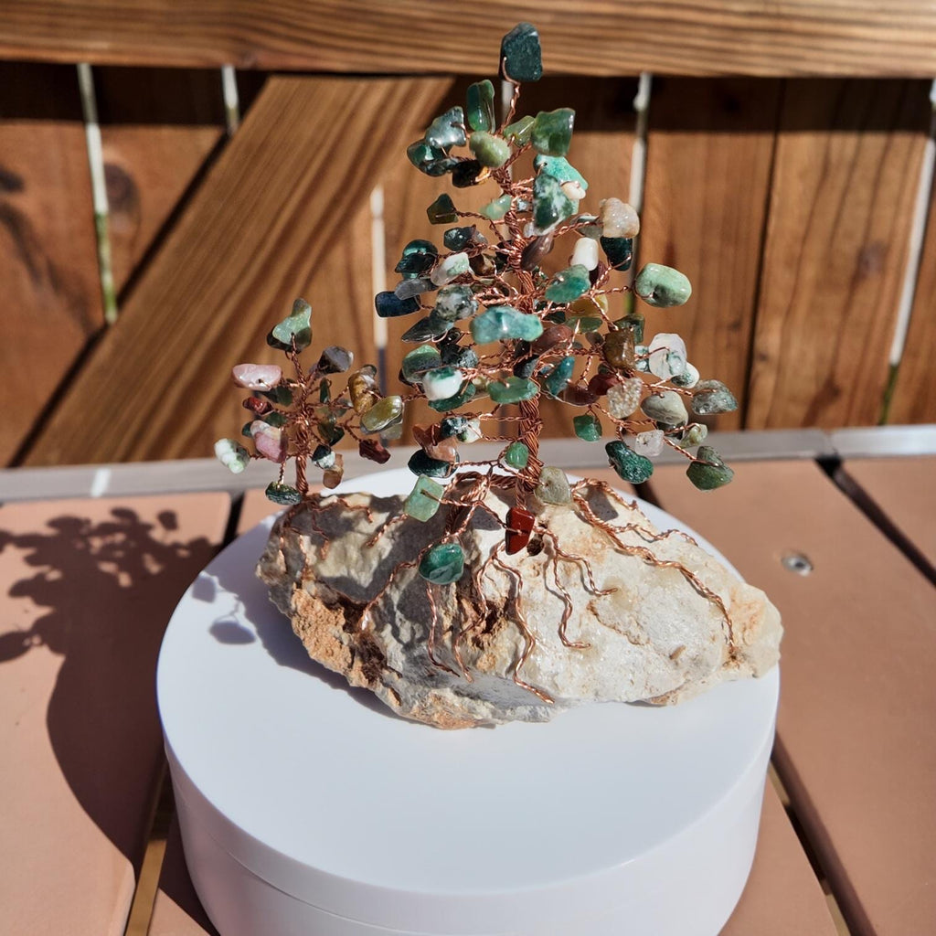Indian Agate Stone Wire Tree #2502