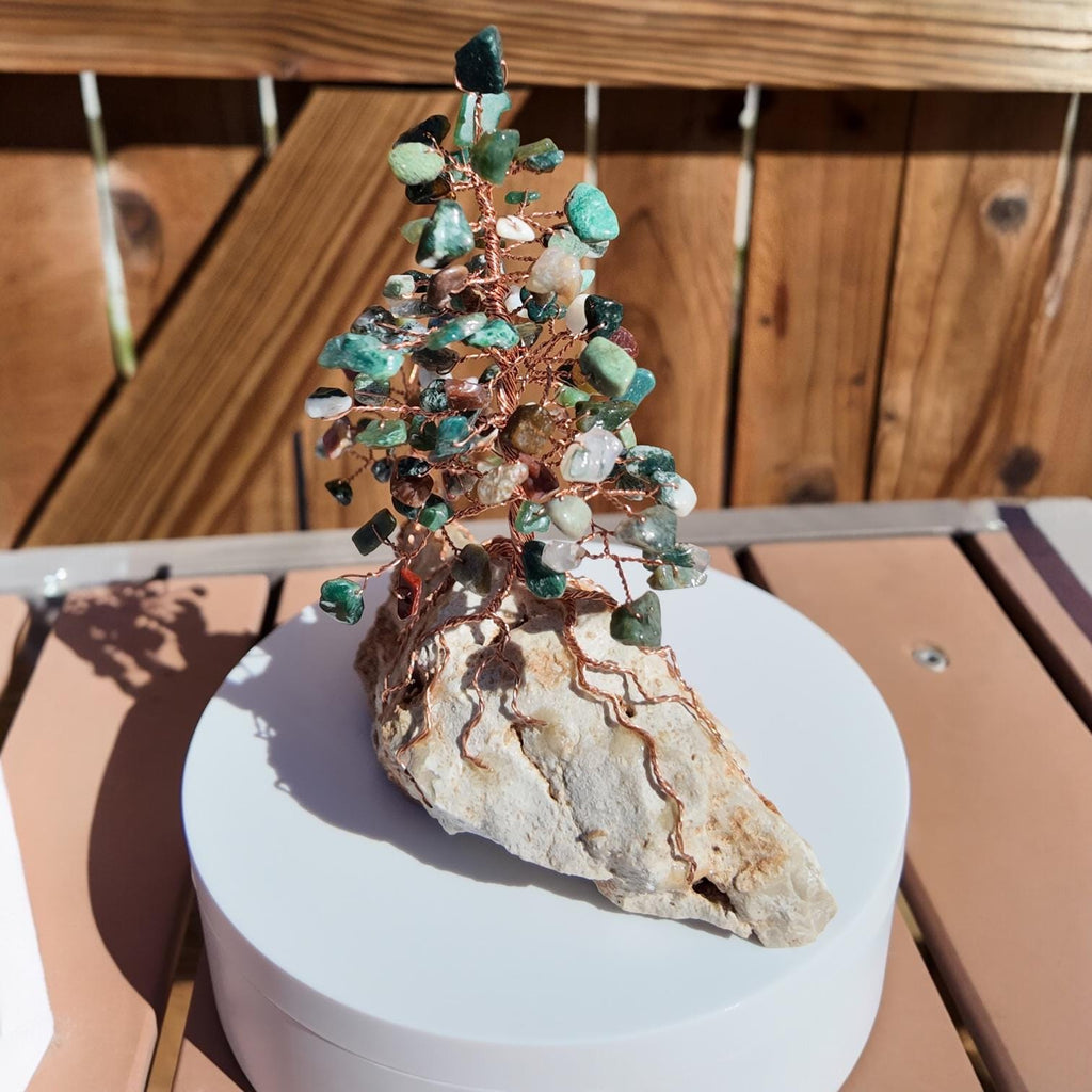 Indian Agate Stone Wire Tree #2502