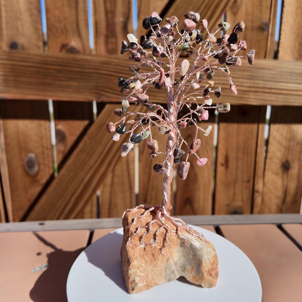 Rhodonite Stone Wire Tree #2506