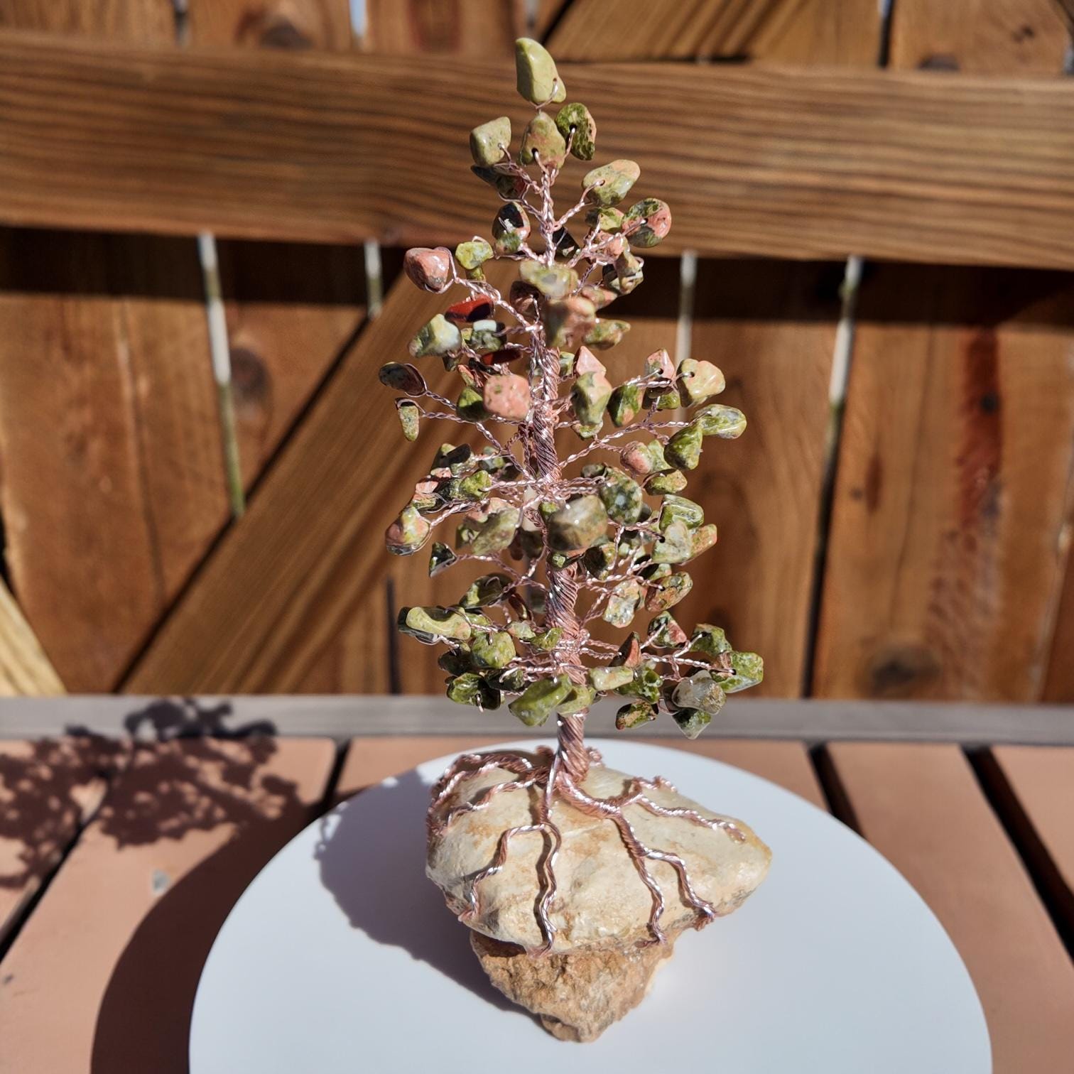 Unakite Stone Chips Wire Tree #2507