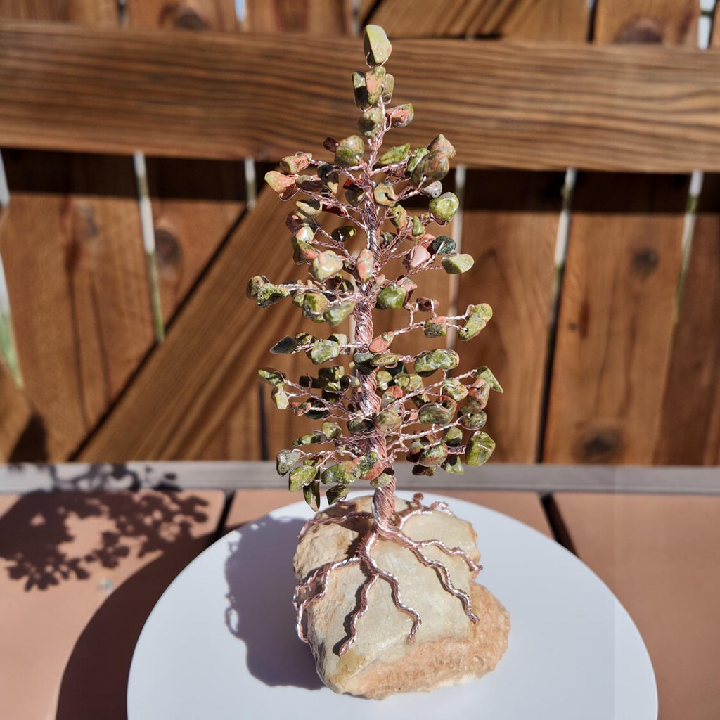 Unakite Stone Chips Wire Tree #2507