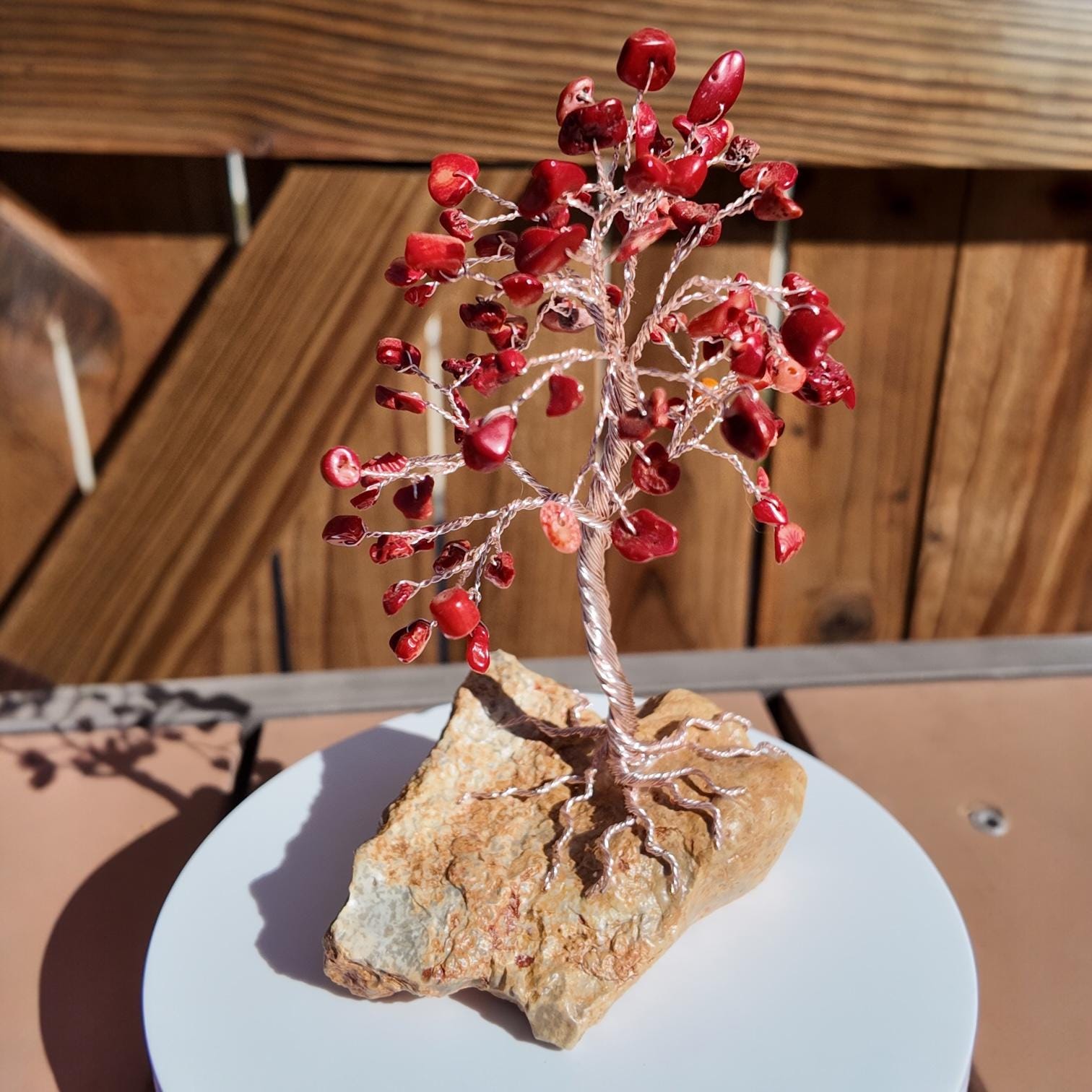 Dyed Bamboo Coral Wire Tree #2509