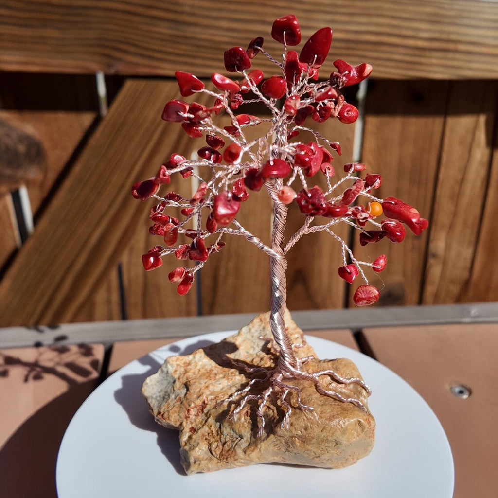 Dyed Bamboo Coral Wire Tree #2509