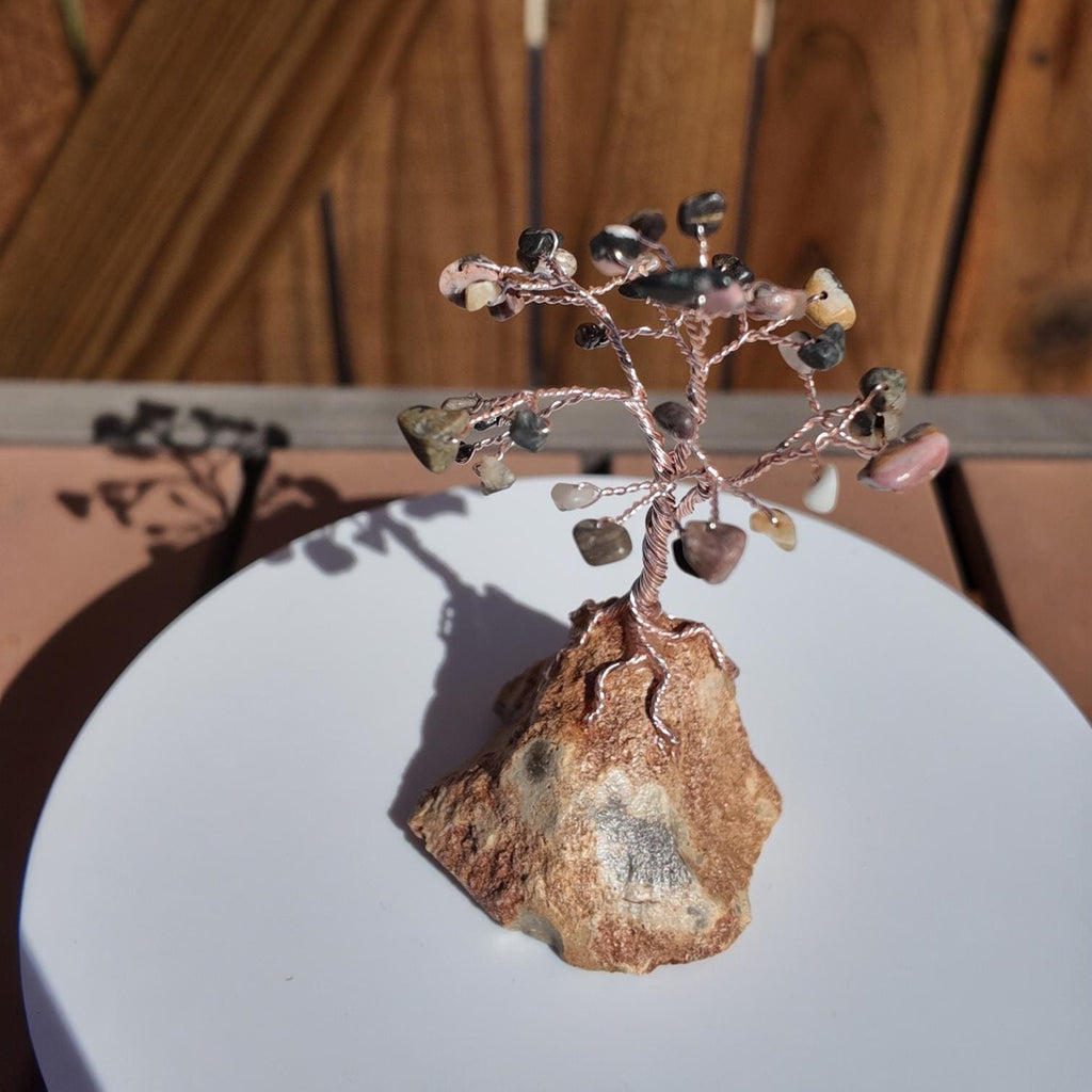 Rhodonite Stone Wire Tree #2512