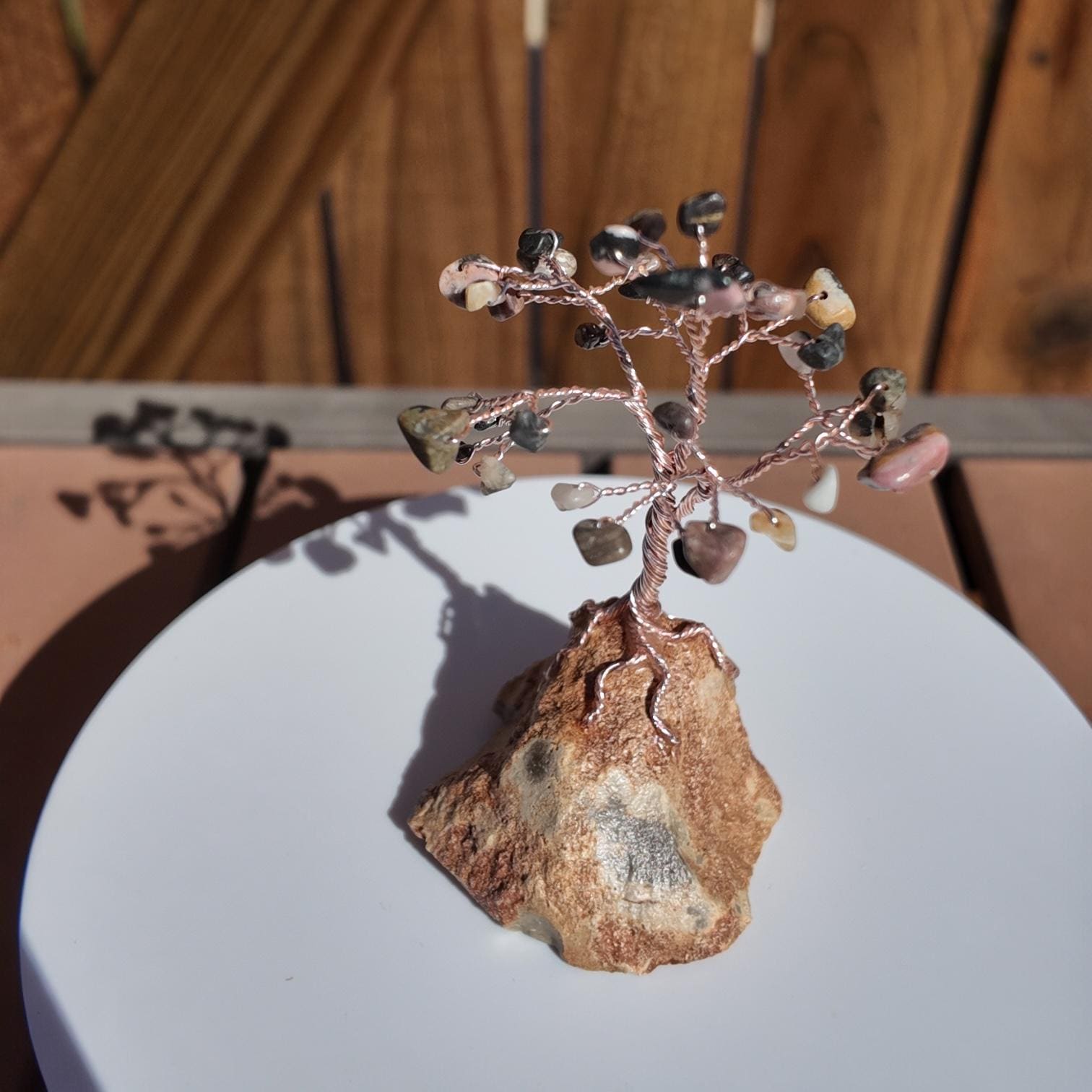 Rhodonite Stone Wire Tree #2512