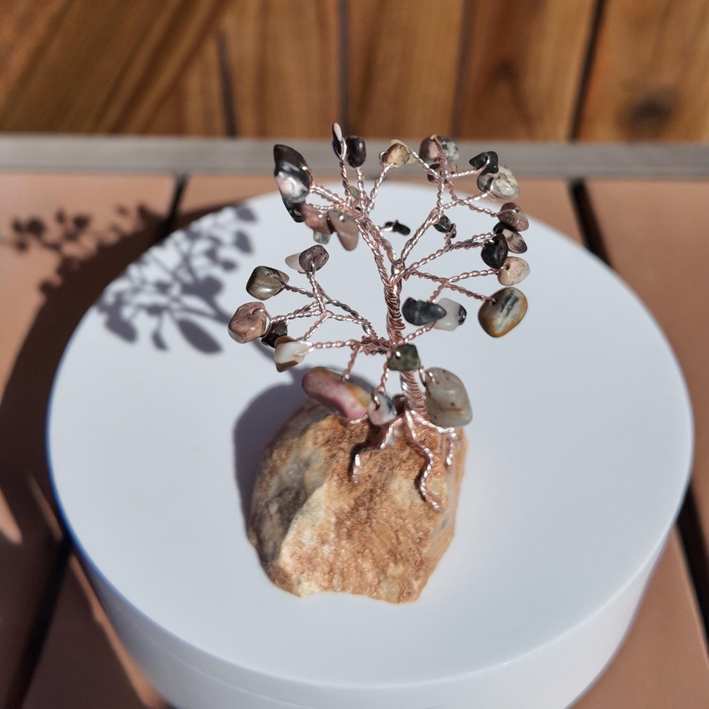 Rhodonite Stone Wire Tree #2512
