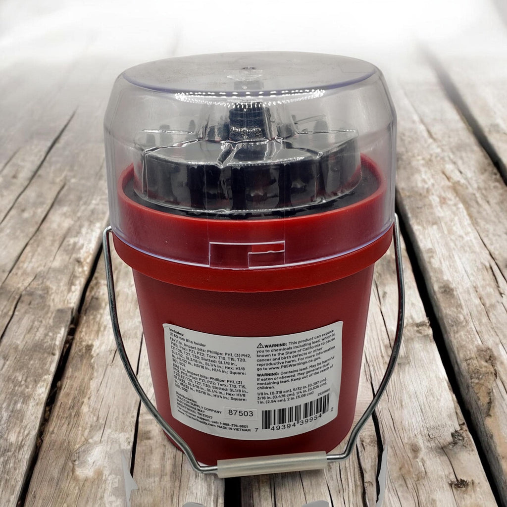 Tractor Supply Co Mini Bucket 49-Piece Impact Bit Set with Milwaukee Logo Sticker