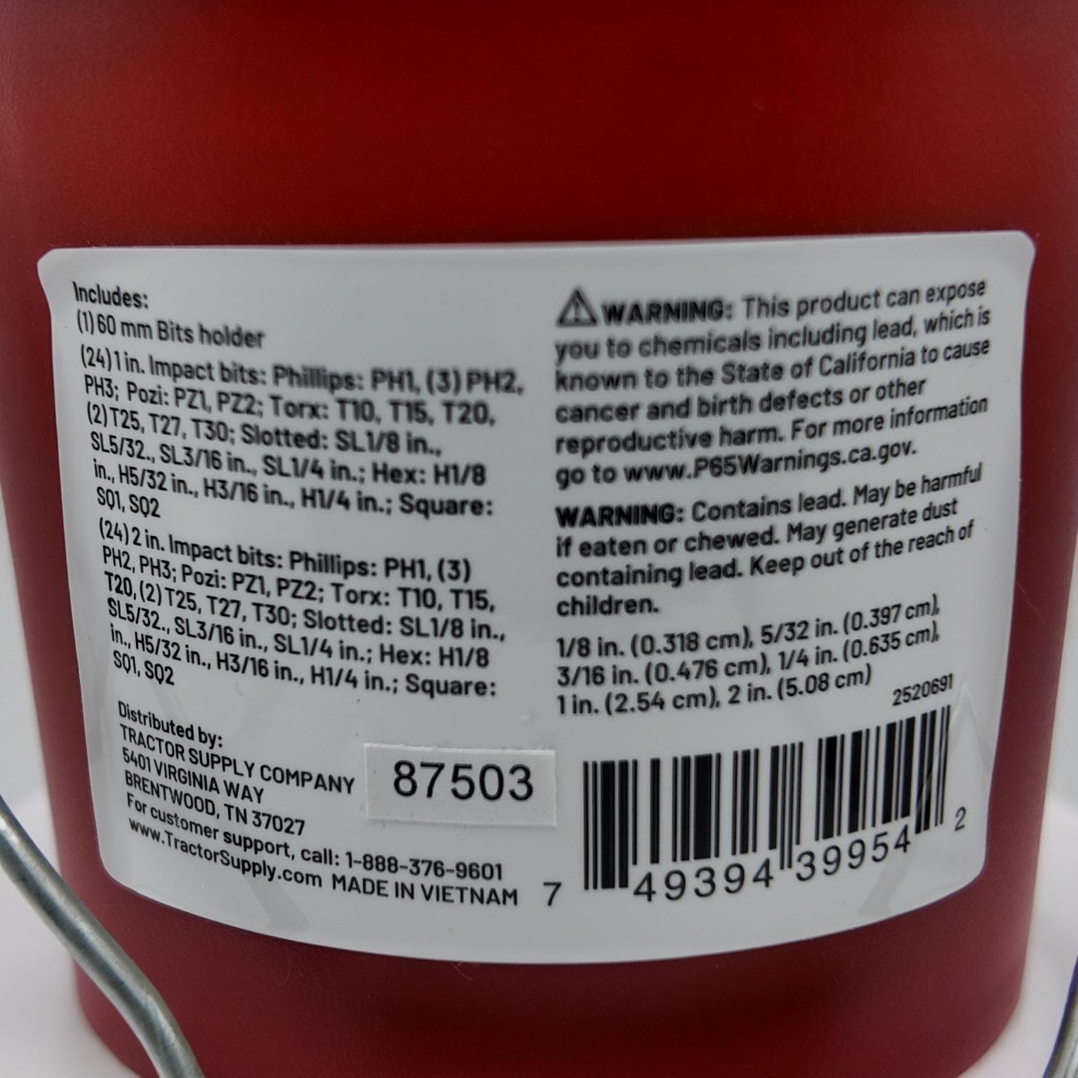 Tractor Supply Co Mini Bucket 49-Piece Impact Bit Set with Milwaukee Logo Sticker