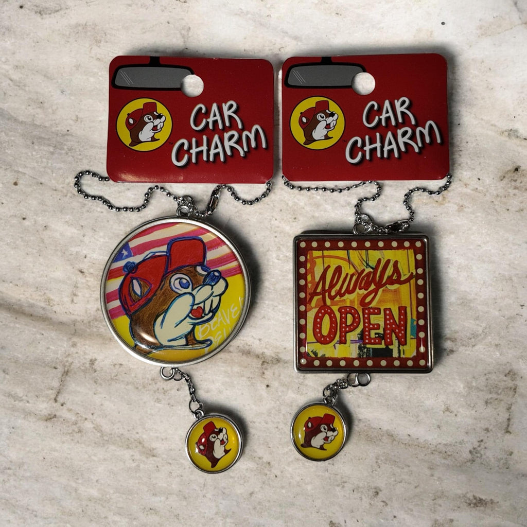 Buc-ee's Car Charms (round and Square)