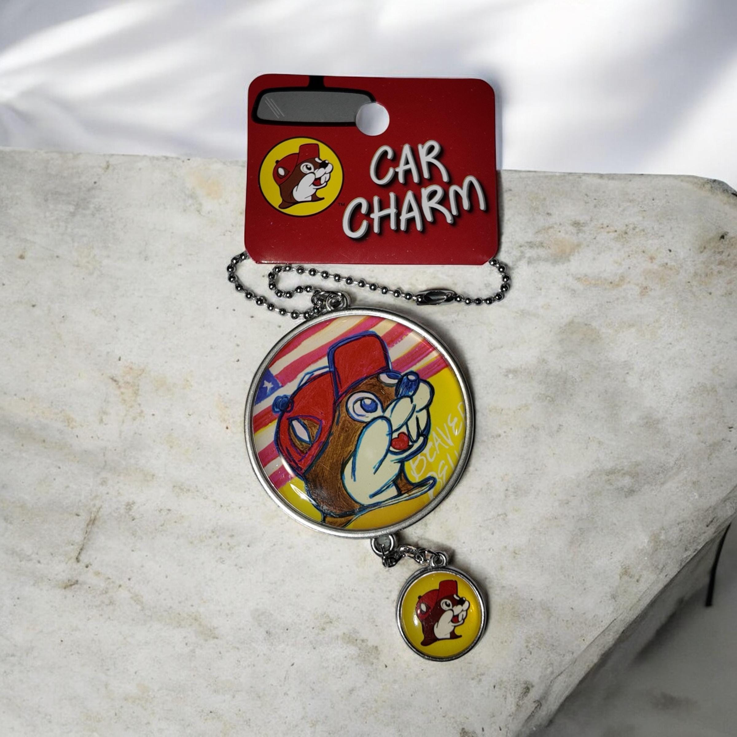 Buc-ee's Car Charms (round and Square)