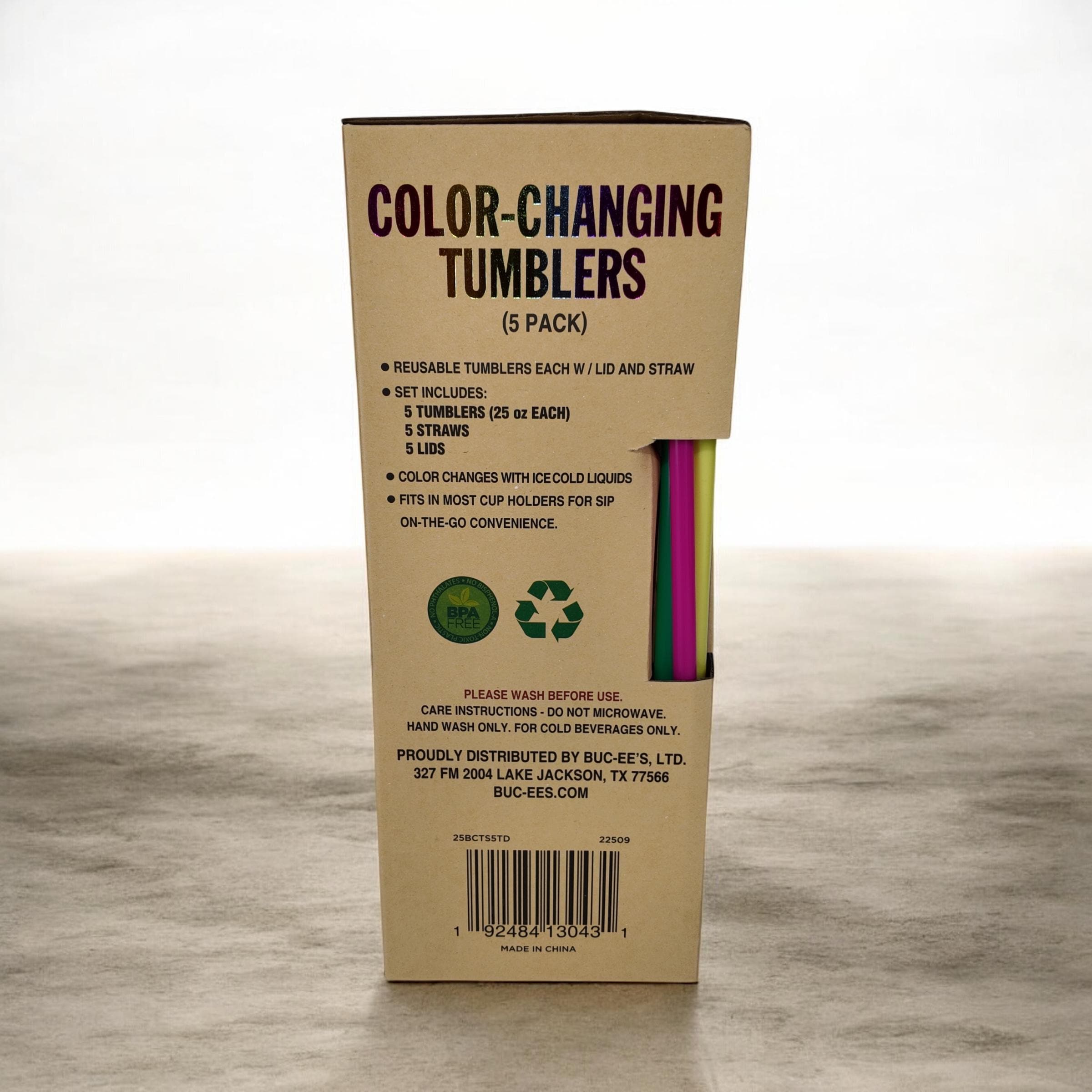 Buc-ee's Color-Changing Tumblers 5-Pack