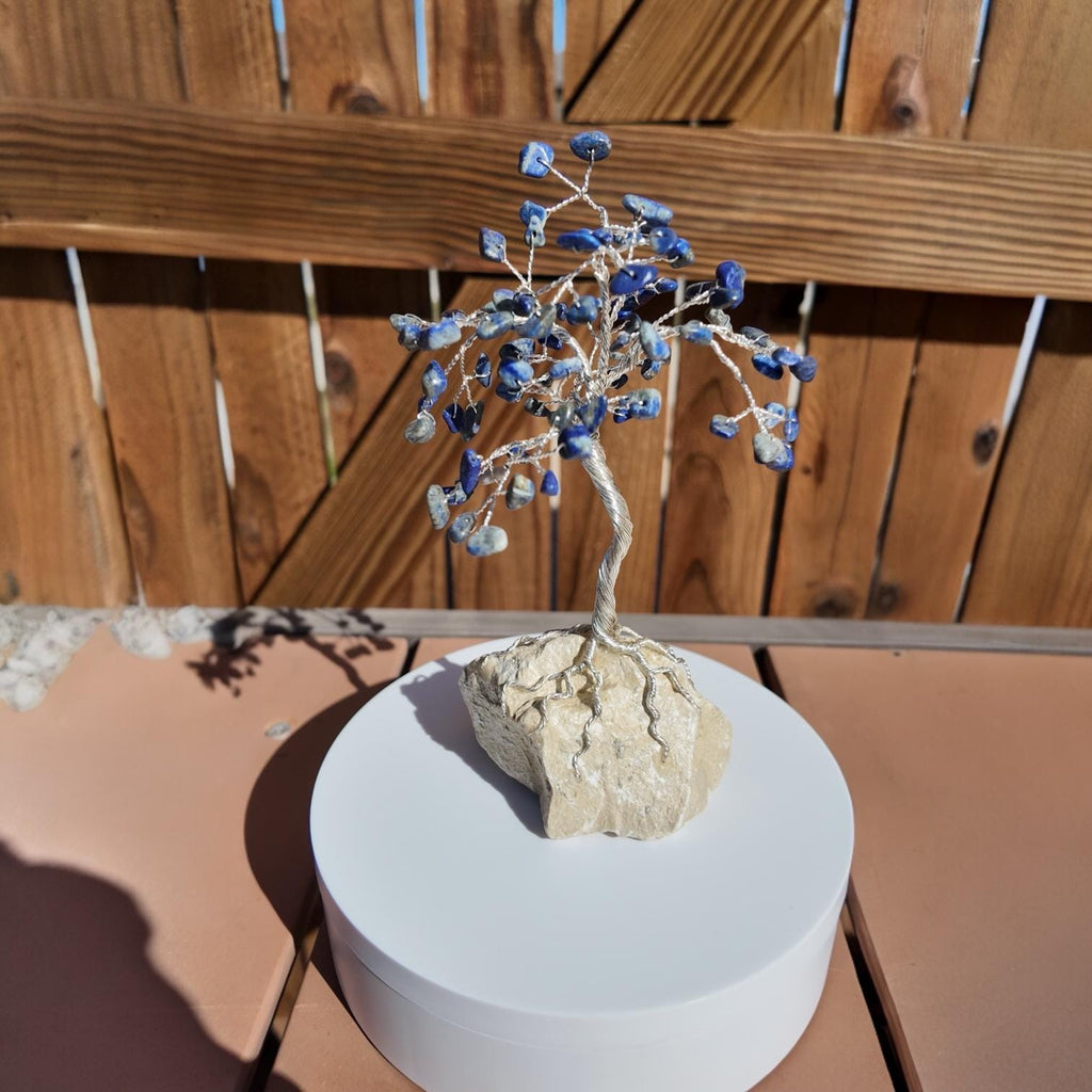 Lapis Lazuli Stone Chips Wire Tree (September Birthstone) #2503