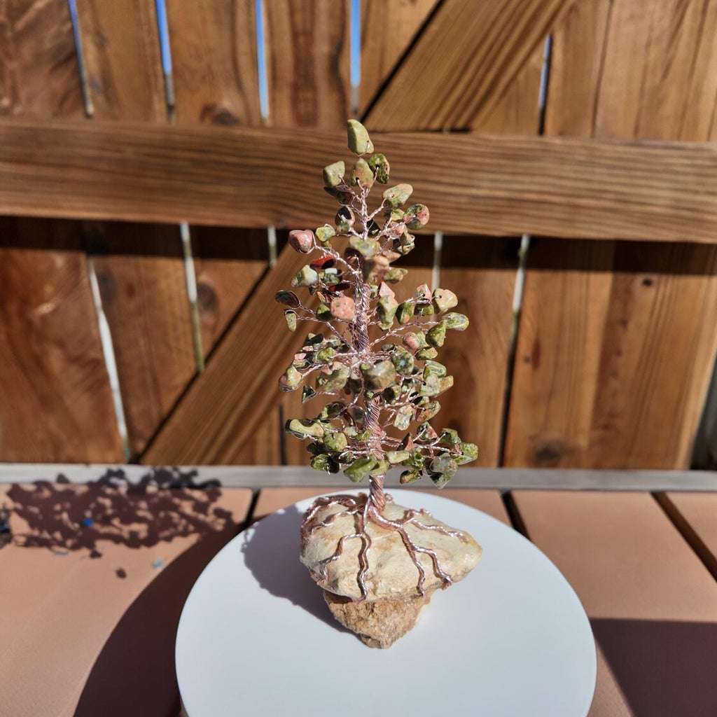 Unakite Stone Chips Wire Tree #2507