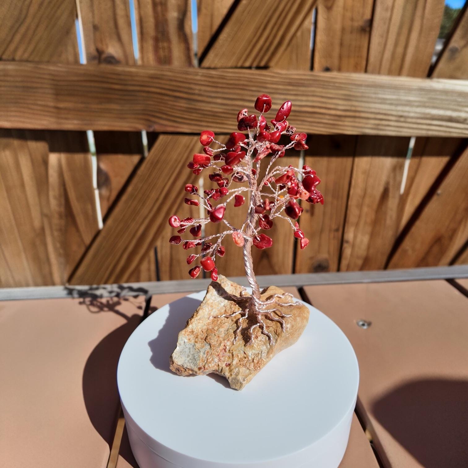 Dyed Bamboo Coral Wire Tree #2509