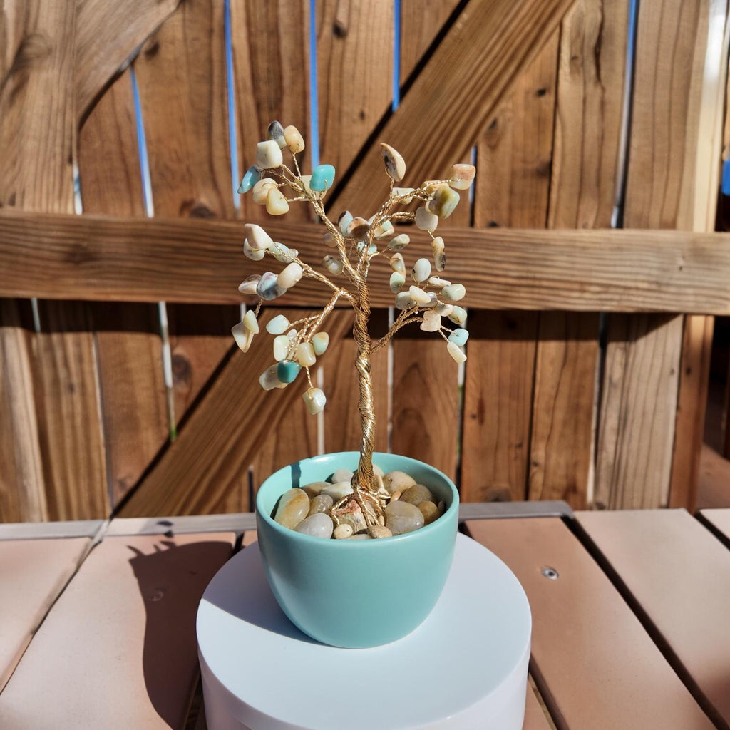 Amazonite Stone Chips Wire Tree #2510