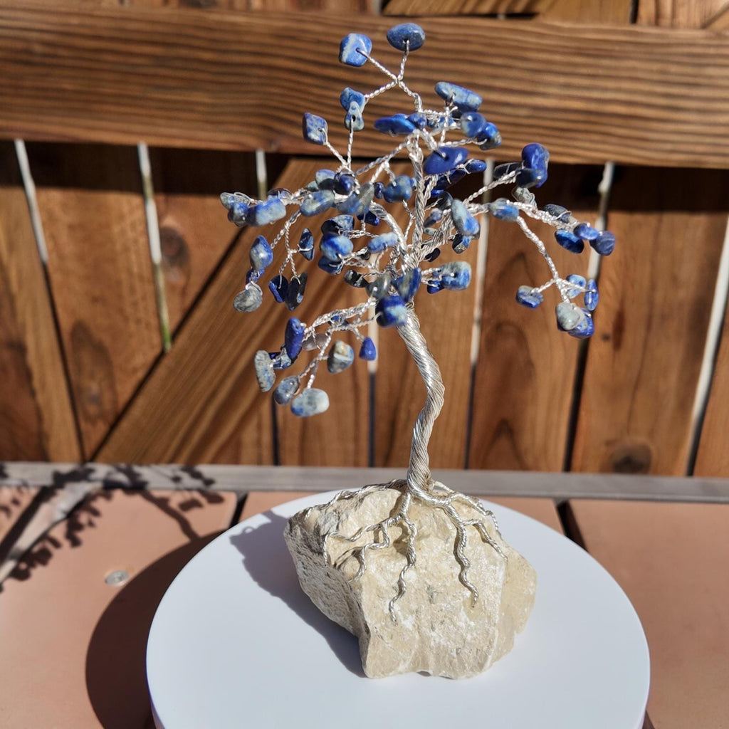 Lapis Lazuli Stone Chips Wire Tree (September Birthstone) #2503