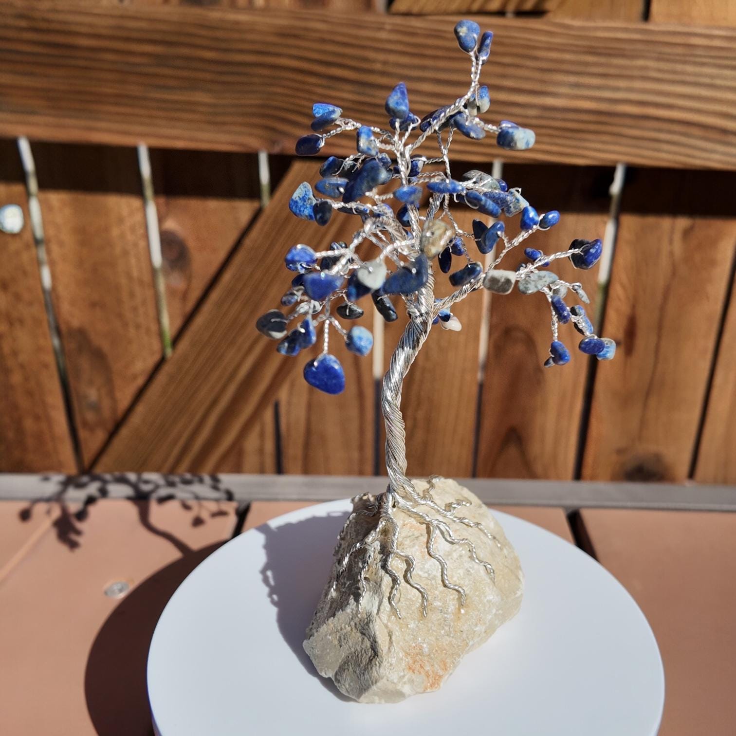 Lapis Lazuli Stone Chips Wire Tree (September Birthstone) #2503