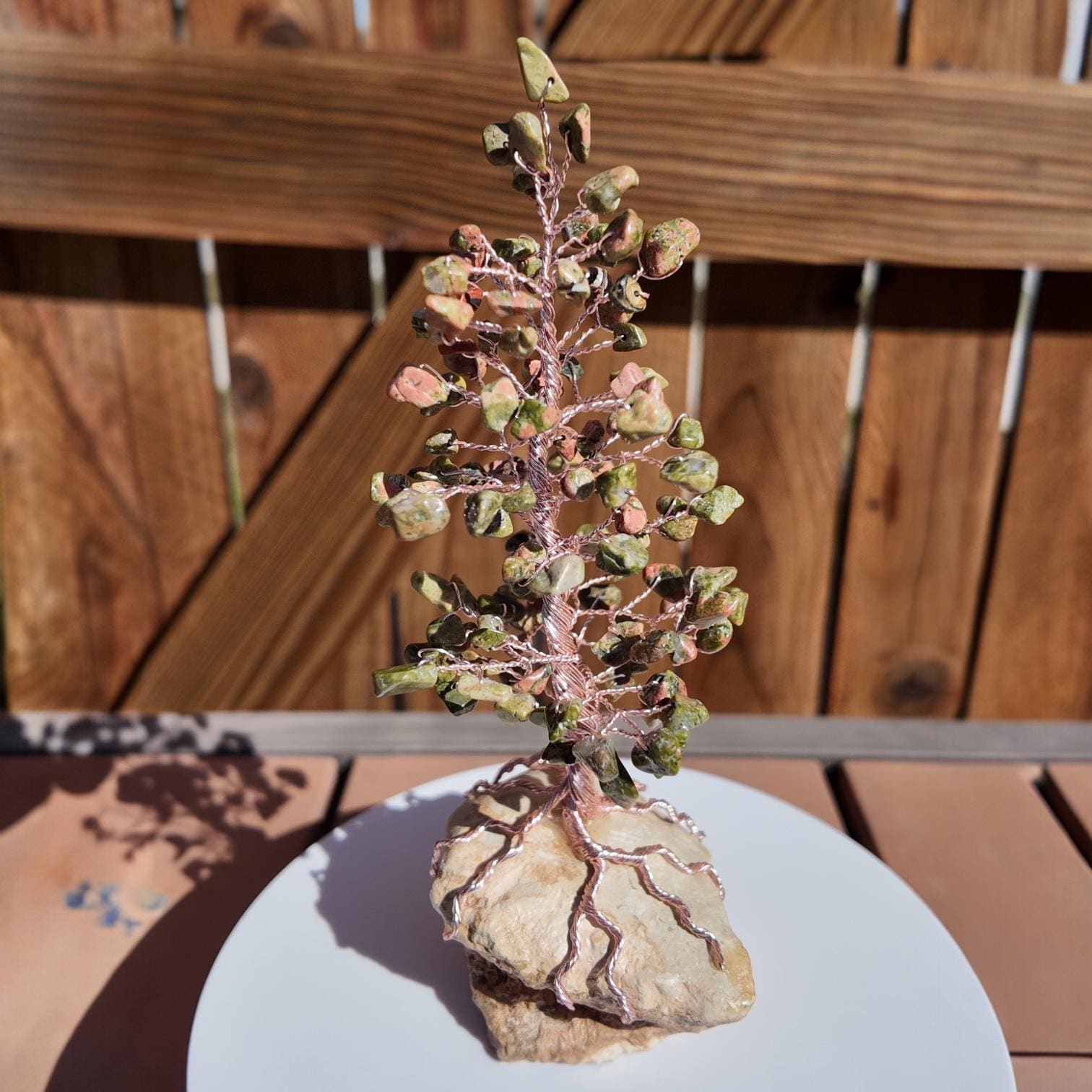 Unakite Stone Chips Wire Tree #2507