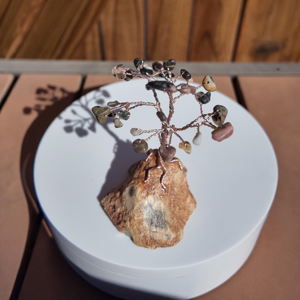 Rhodonite Stone Wire Tree #2512