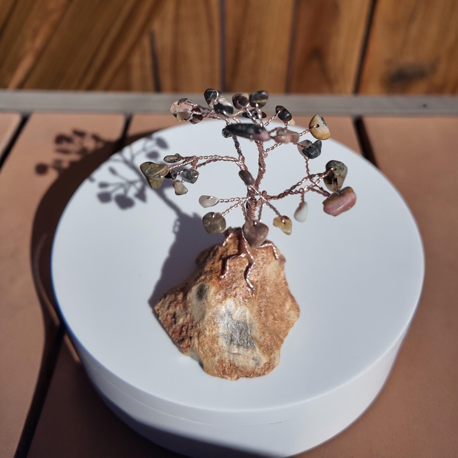 Rhodonite Stone Wire Tree #2512