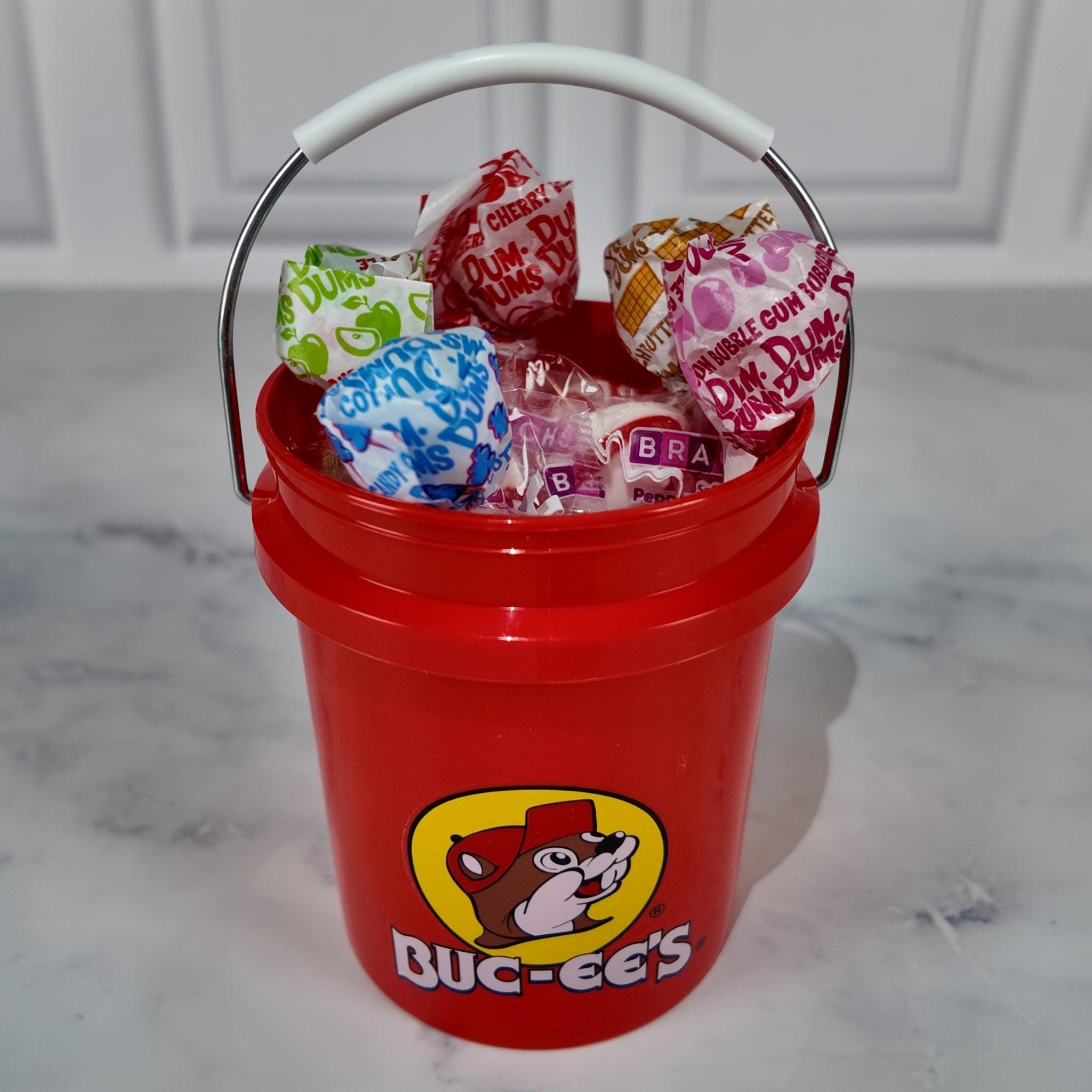 Buc-ee's Mini Bucket Peppermint Lollipop Gift Basket