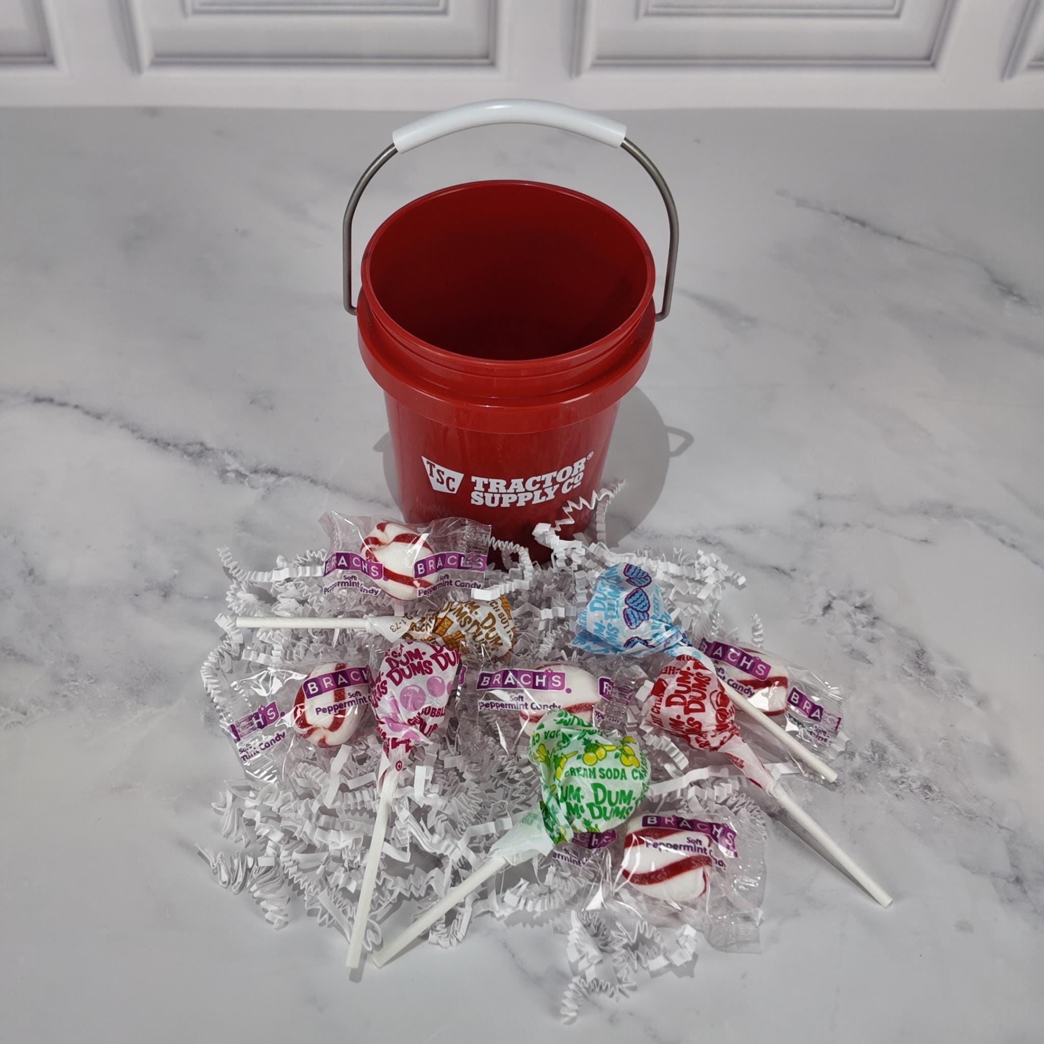 Tractor Supply Mini Bucket Peppermint Lollipop Gift Basket