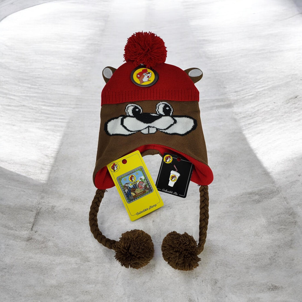 Buc-ee's Beaver Knit Face Beanie Hat Gift Sets