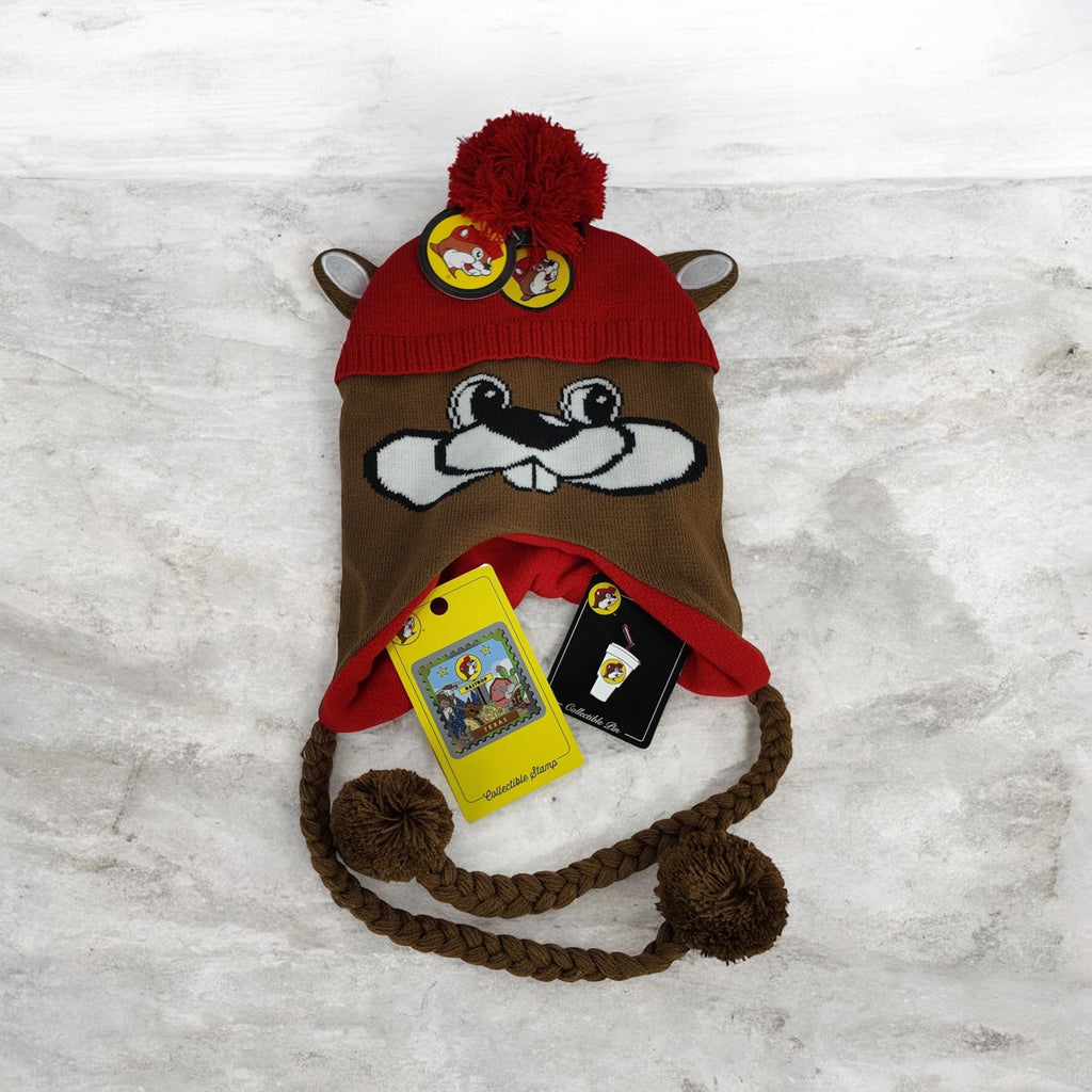 Buc-ee's Beaver Knit Face Beanie Hat Gift Sets