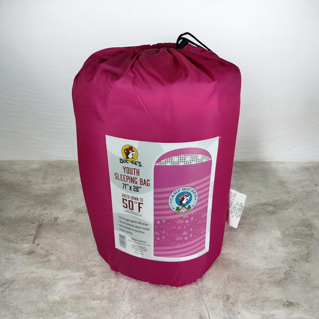 Buc-ee's Sleeping Bags (Adult & Youth / Black, Blue, Pink)