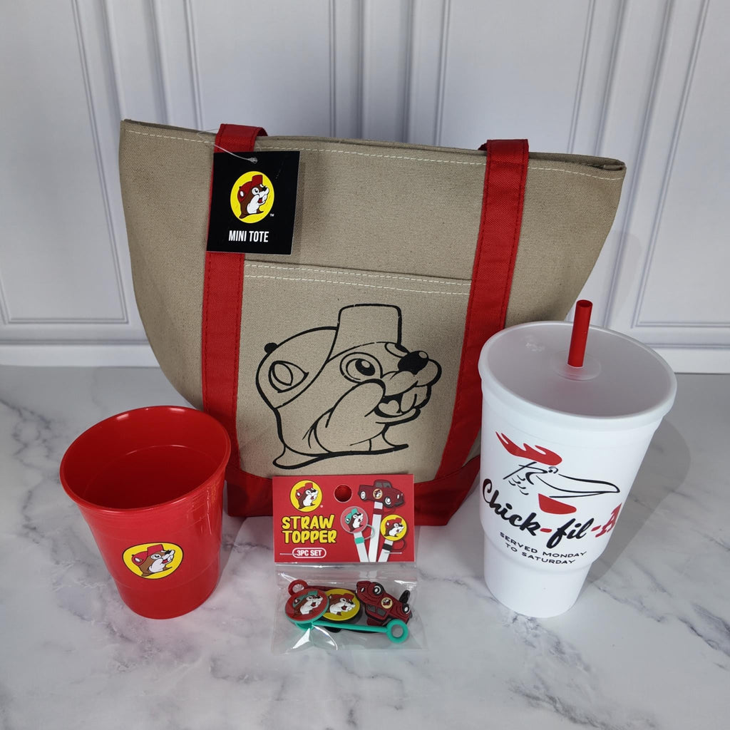 Collectable Cups Gift Sets (Straw Toppers, Tote, Buc-ee's and Chick-fil-A Cups)