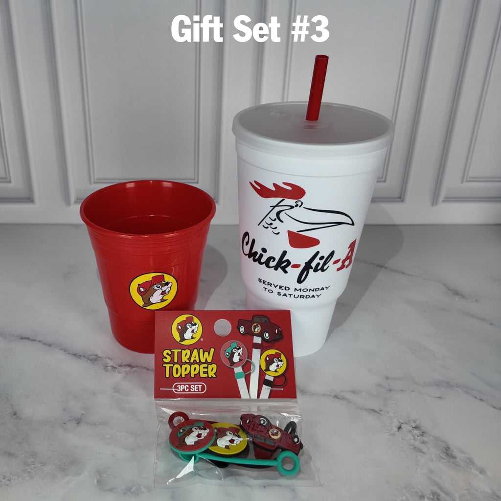 Collectable Cups Gift Sets (Straw Toppers, Tote, Buc-ee's and Chick-fil-A Cups)