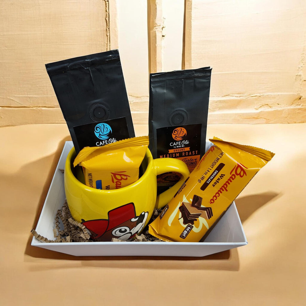 Taste of Texas Coffee Gift Basket: Buc-ee's Mug, H-E-B Coffee & Bauducco Wafers #2601
