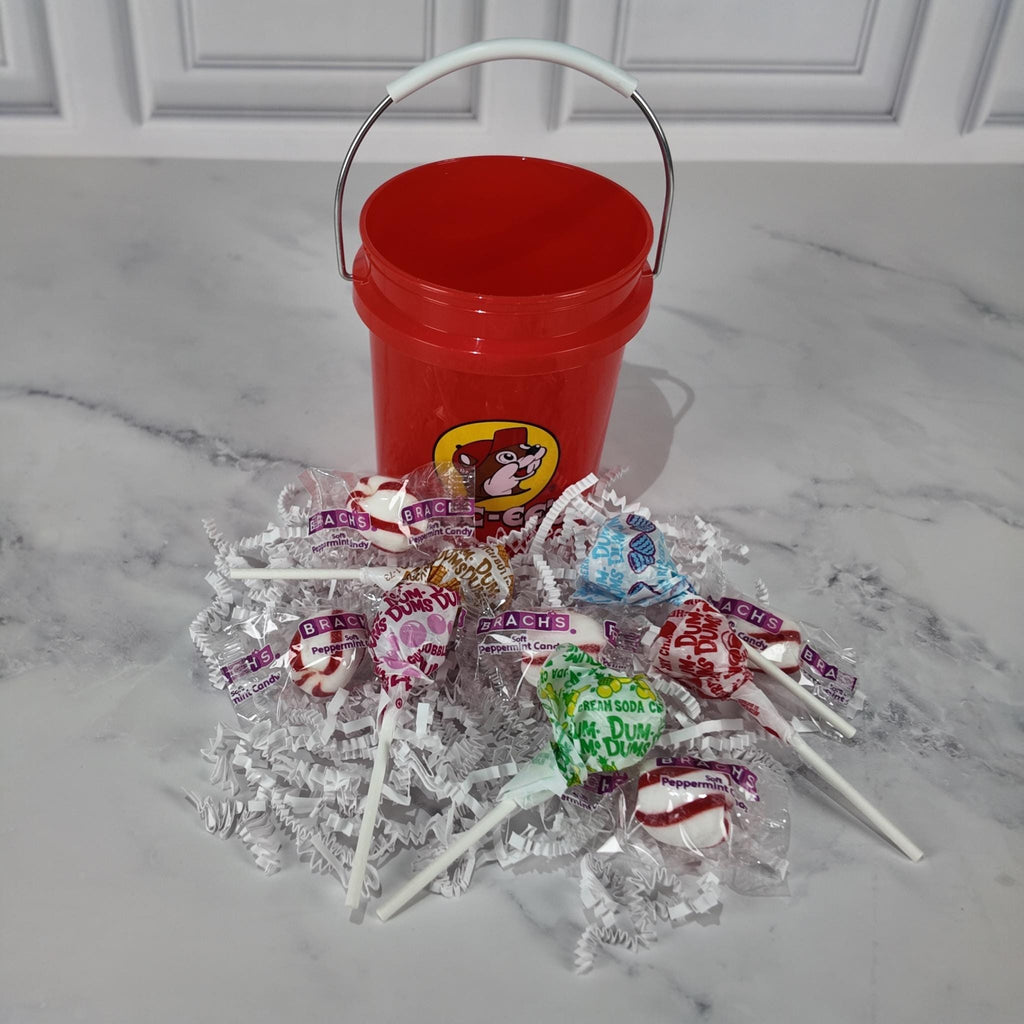 Buc-ee's Mini Bucket Peppermint Lollipop Gift Basket