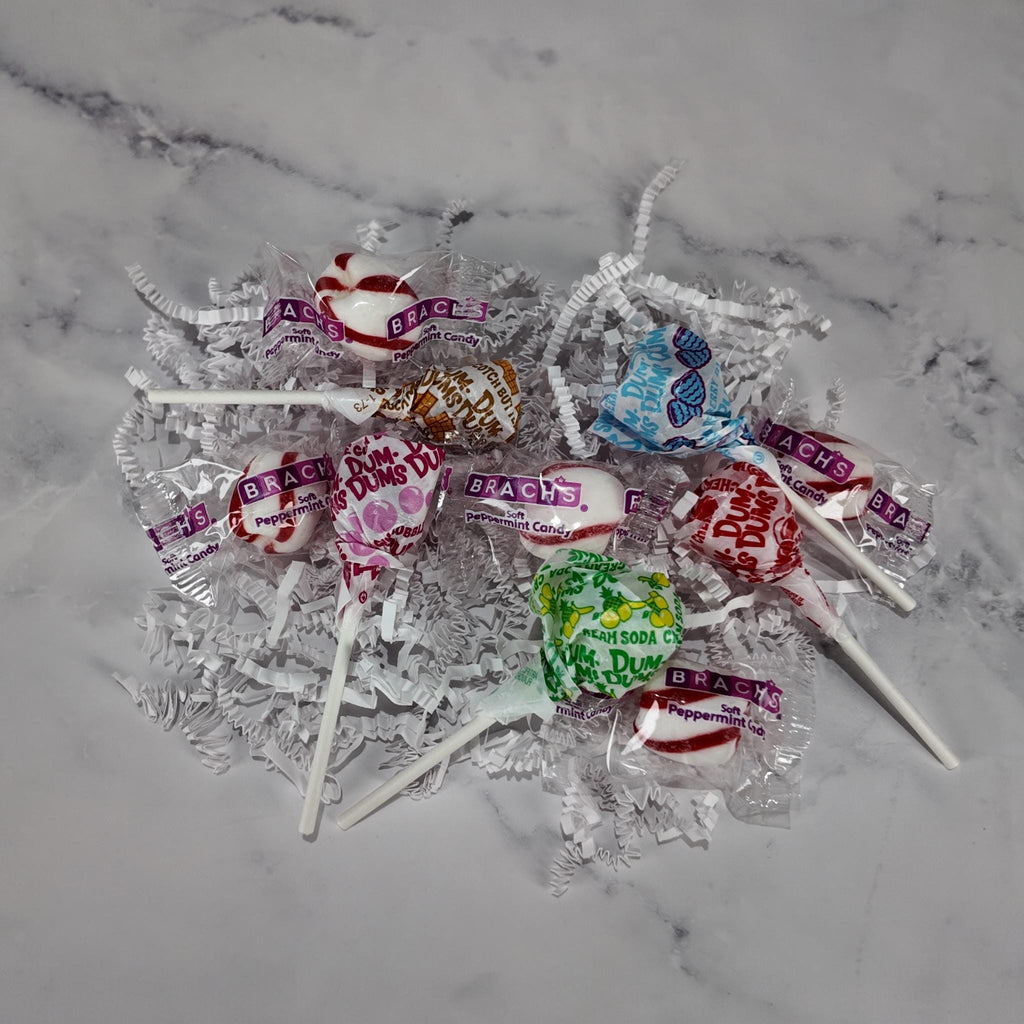 Lowe's PINK Mini Bucket Peppermint Lollipop Gift Basket