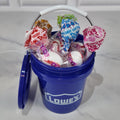 Lowe's Blue Mini Bucket Peppermint Lollipop Gift Basket