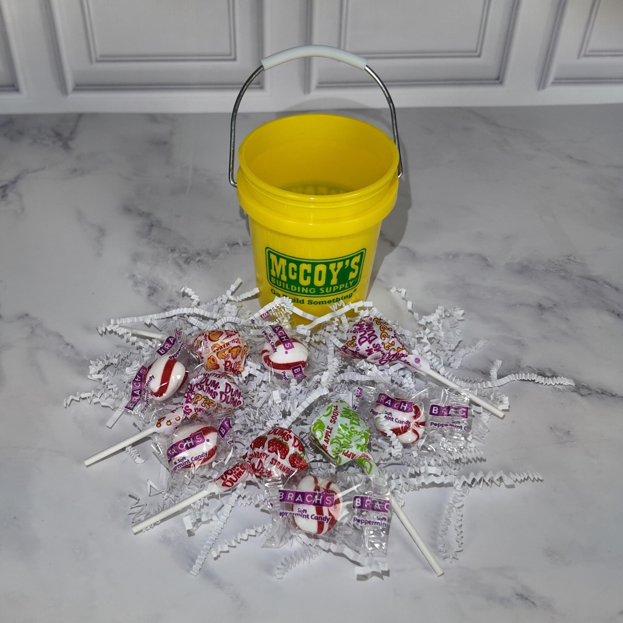 McCoy's Yellow Mini Bucket Peppermint Lollipop Gift Basket