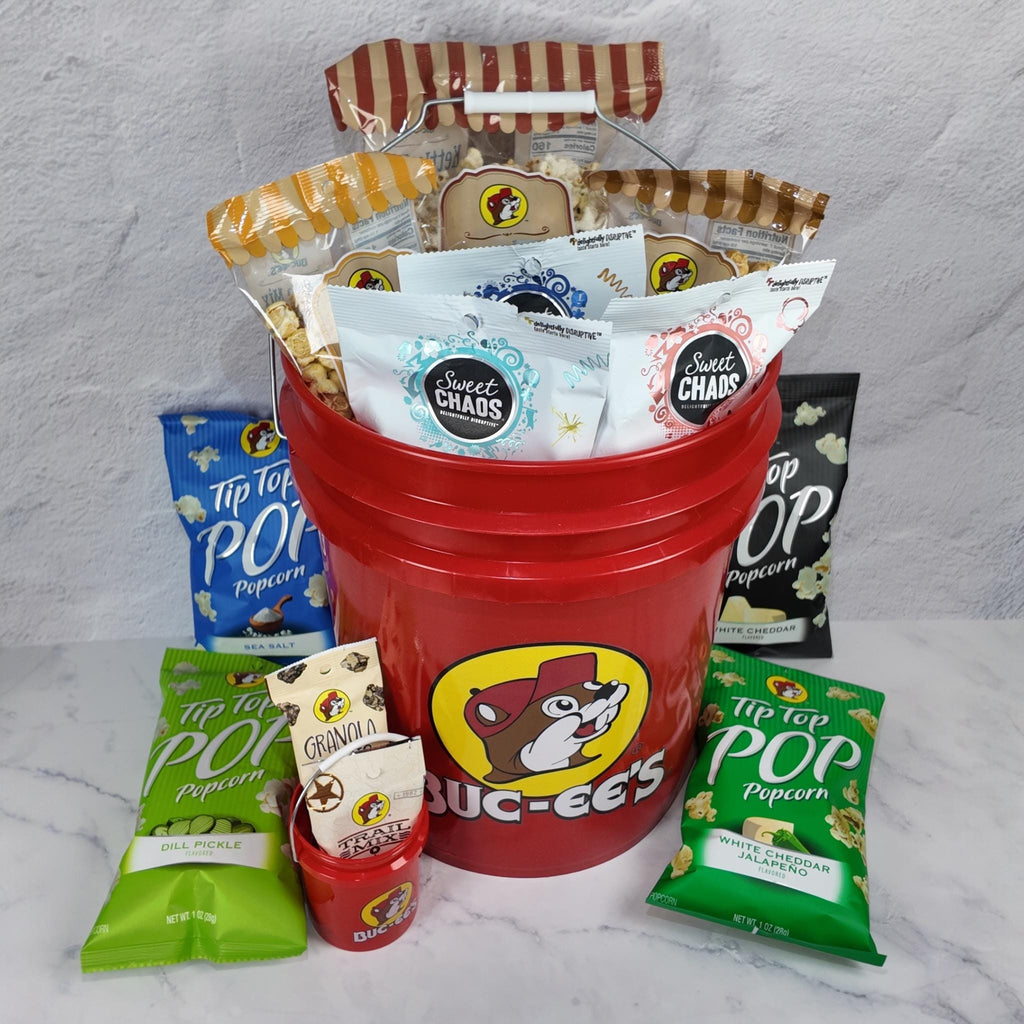 Buc-ee's Sweet and Savory Popcorn 5 Gallon Bucket Gift Basket