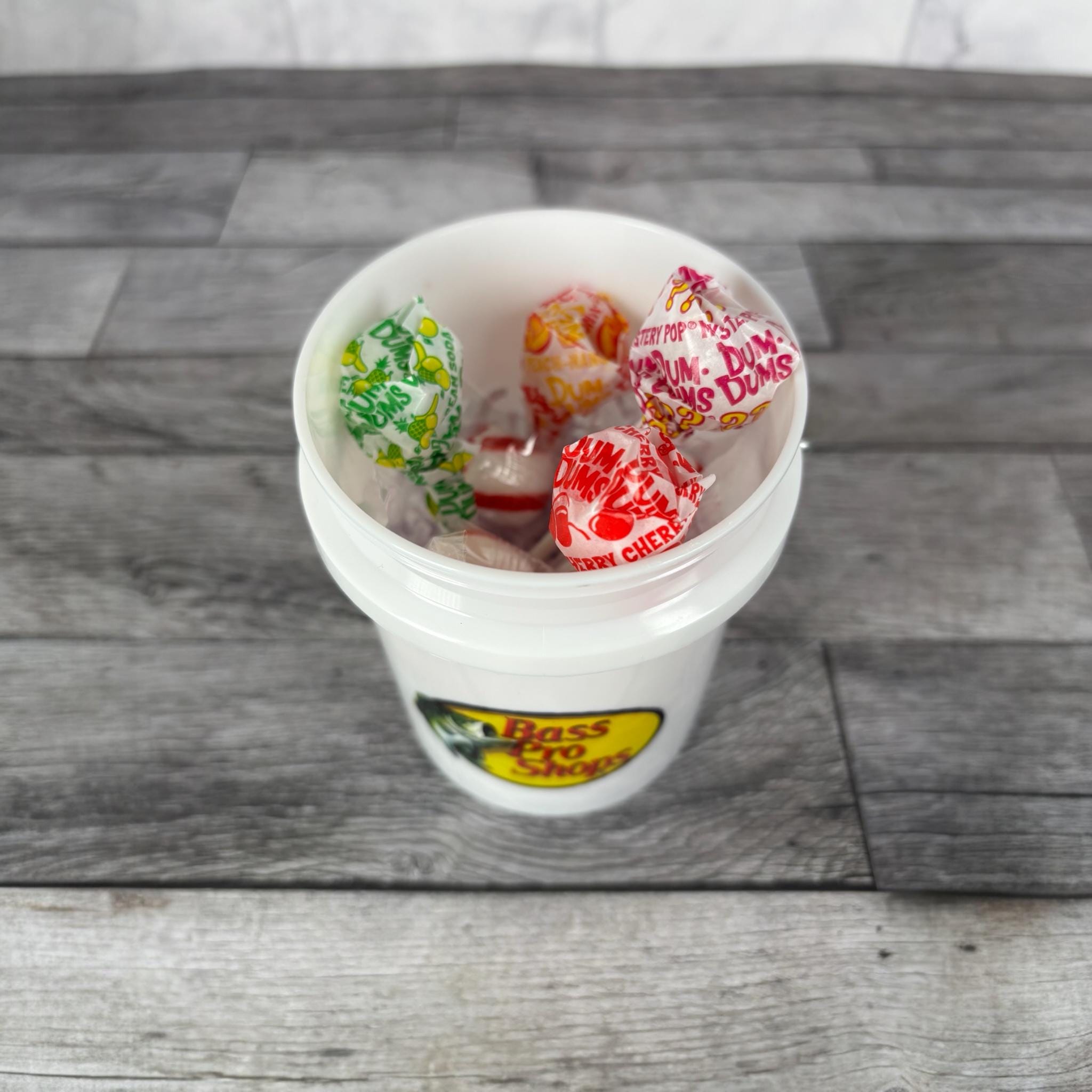 Bass Pro Shop Mini Bucket Peppermint Lollipop Gift Basket