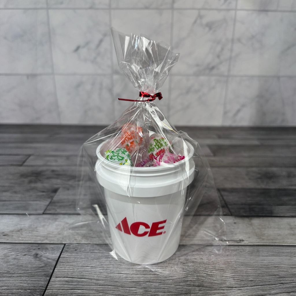 Ace Hardware Mini Bucket Peppermint Lollipop Gift Basket