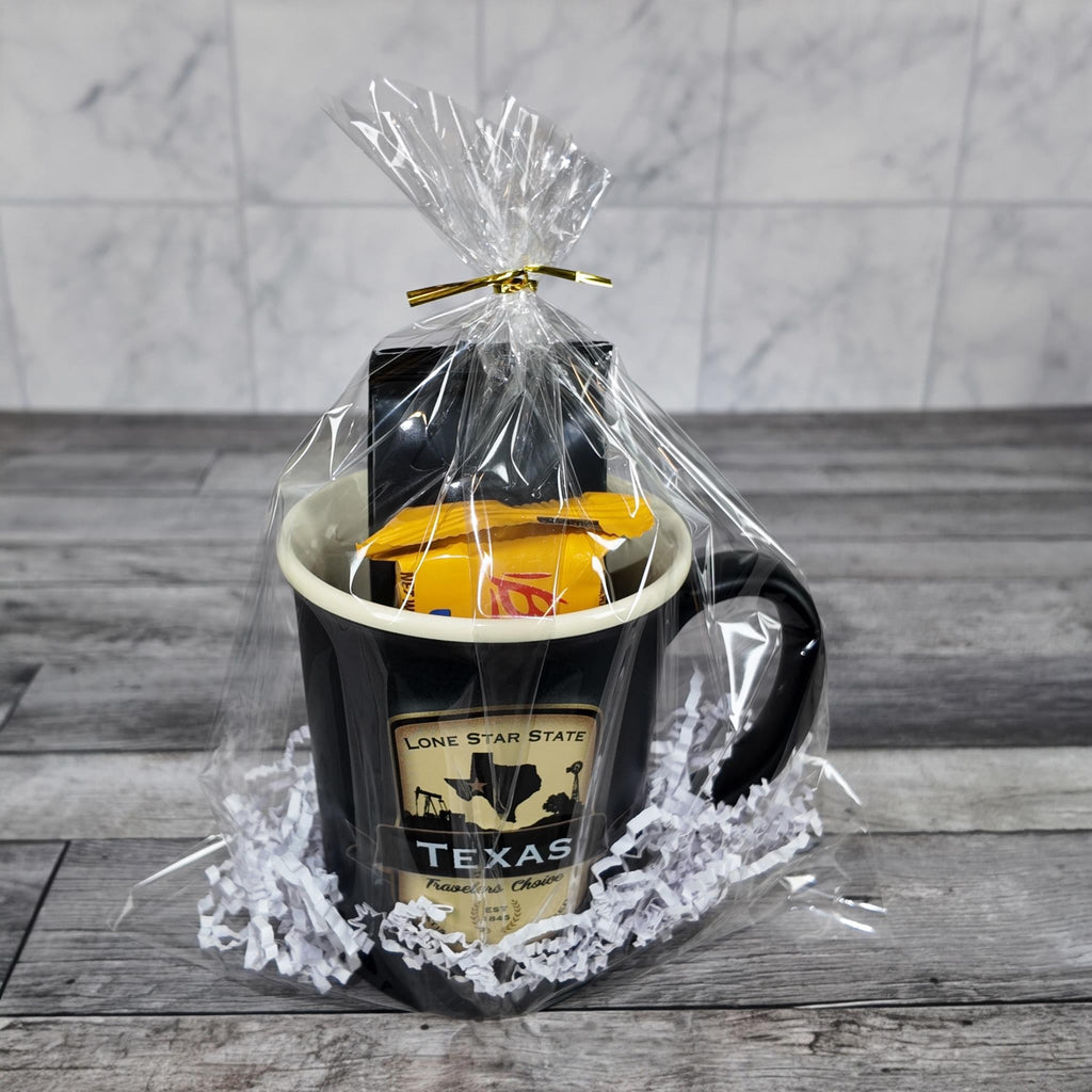 Texas Emblem Coffee Mug Gift Set (HEB Coffee & Bauducco Wafer)