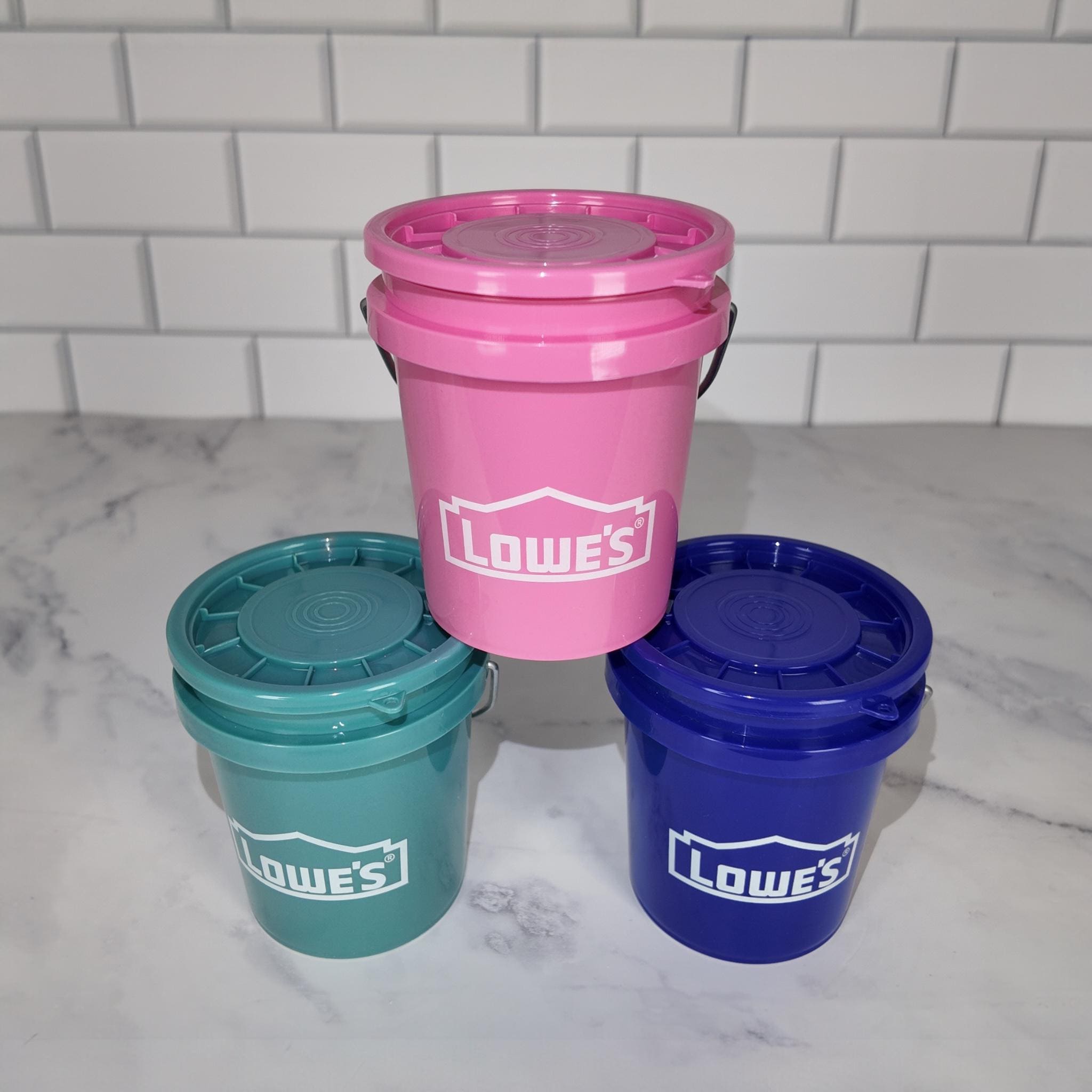 Mini Bucket Candy Gift Set Trio – Peppermint & Lollipops (Pink, Teal, Blue)