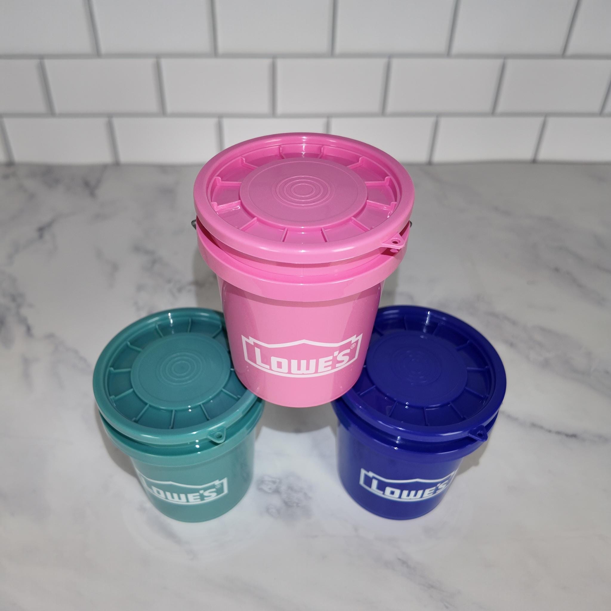 Mini Bucket Candy Gift Set Trio – Peppermint & Lollipops (Pink, Teal, Blue)