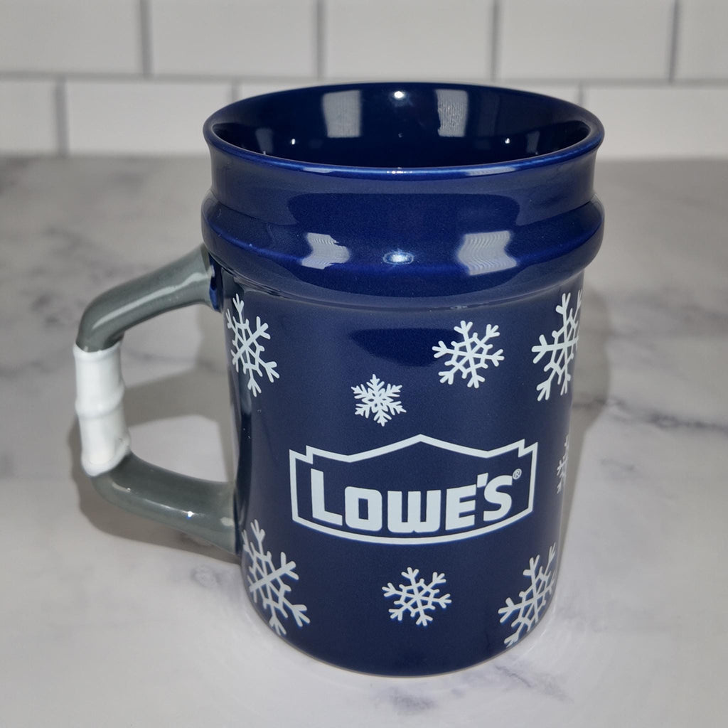 5 Gallon Bucket Style Mug Gift Set – Blue Ceramic Coffee Cup with Wafer Cookies