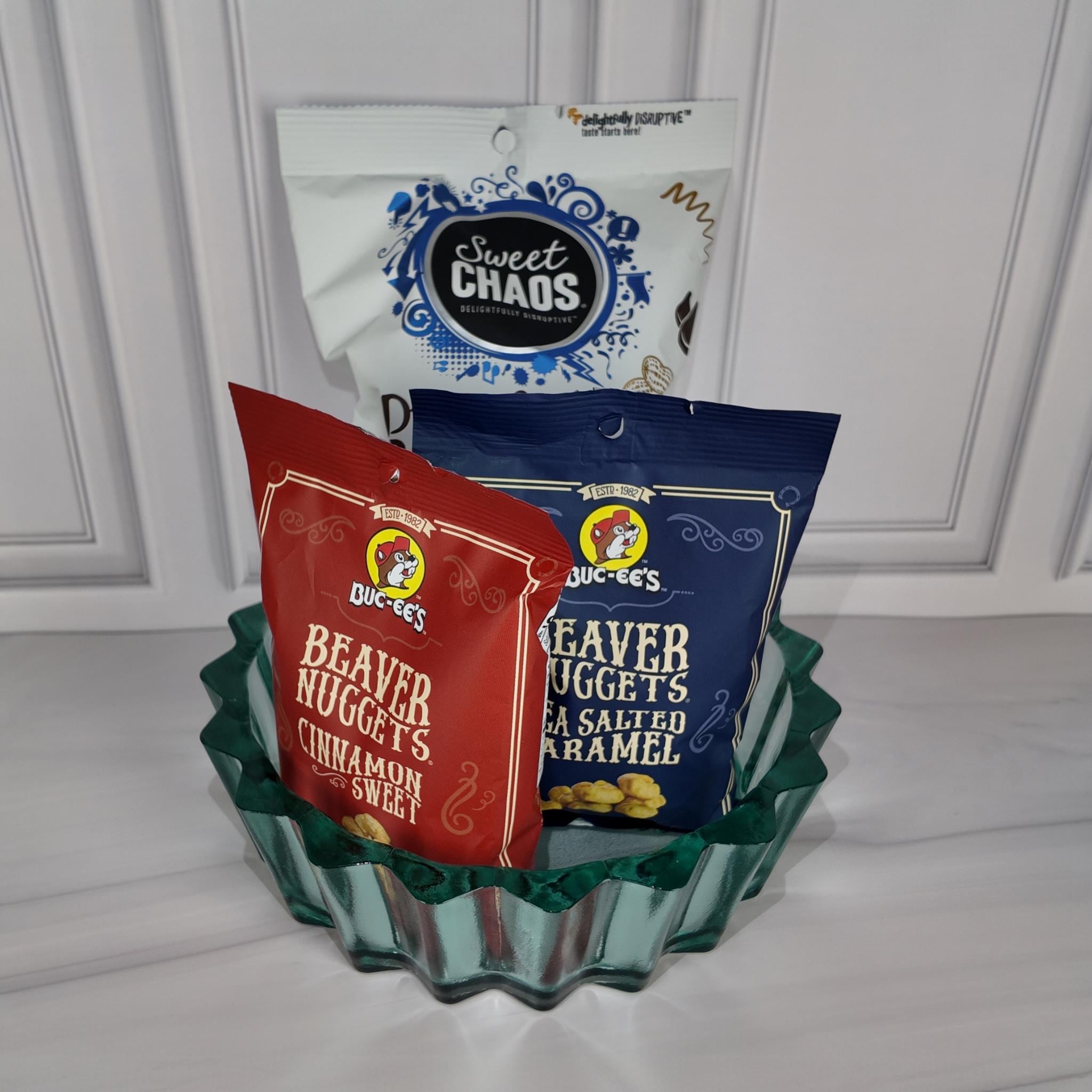Large Bottle Cap Snack Bowl Gift Set – Caramel Corn Nuggets Bundle