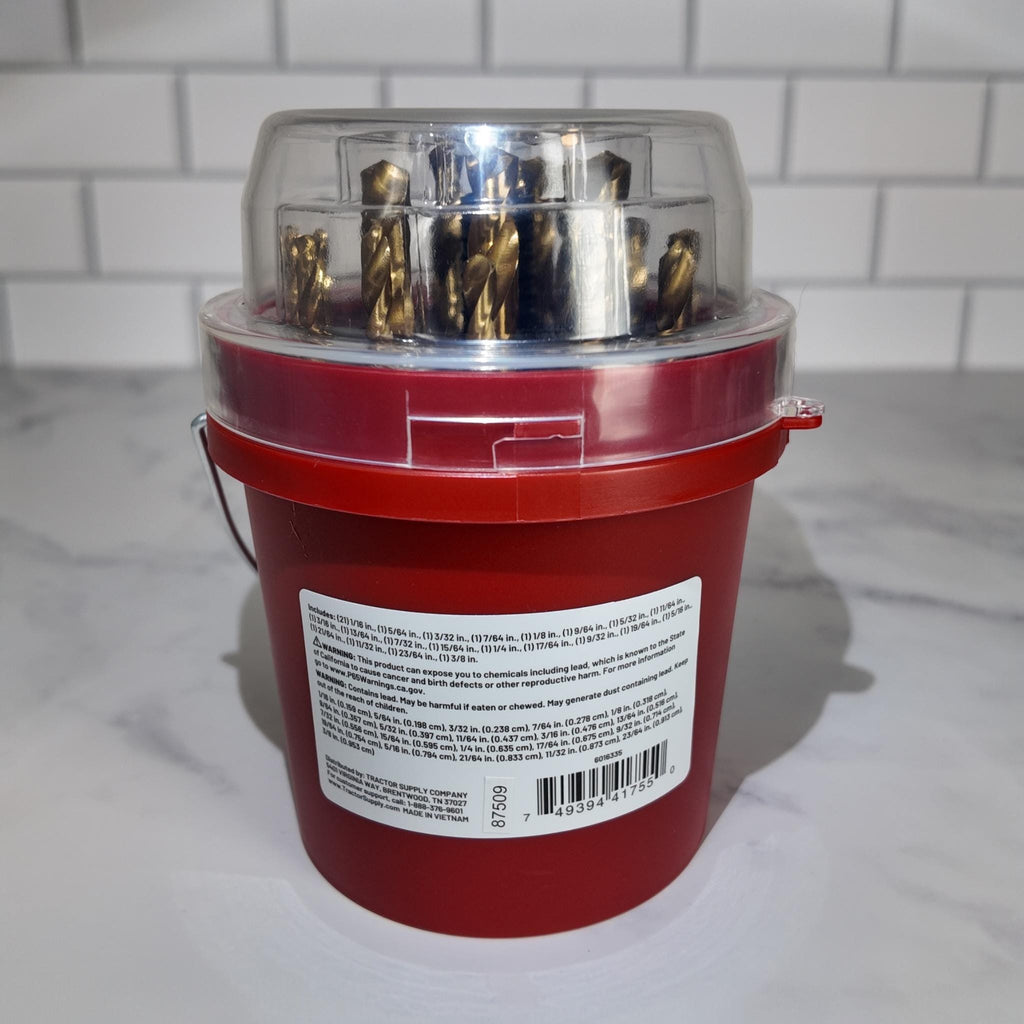 41-Piece Titanium Drill Bit Set Mini Bucket Gift Set – Tool Kit Bundle