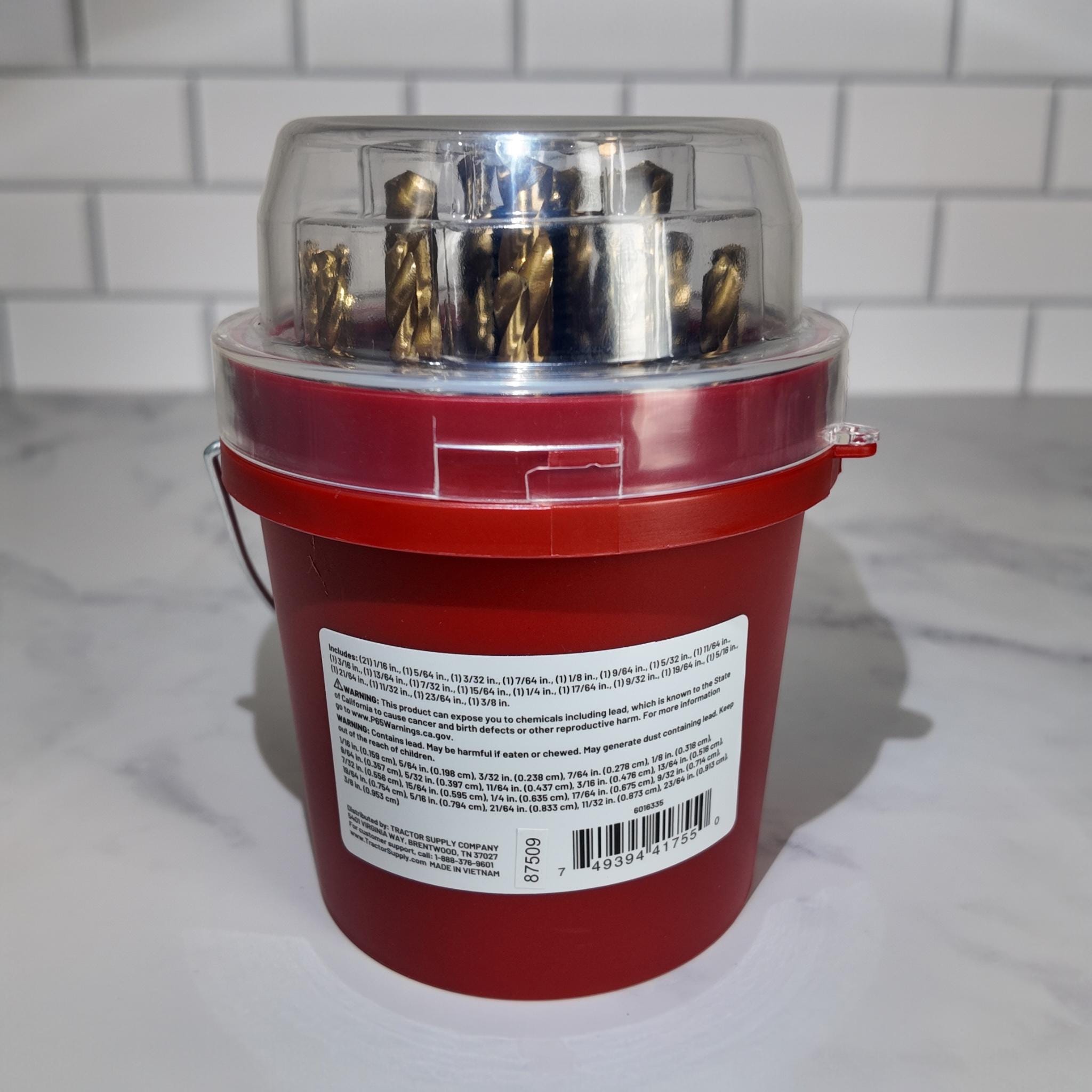 41-Piece Titanium Drill Bit Set Mini Bucket Gift Set – Tool Kit Bundle